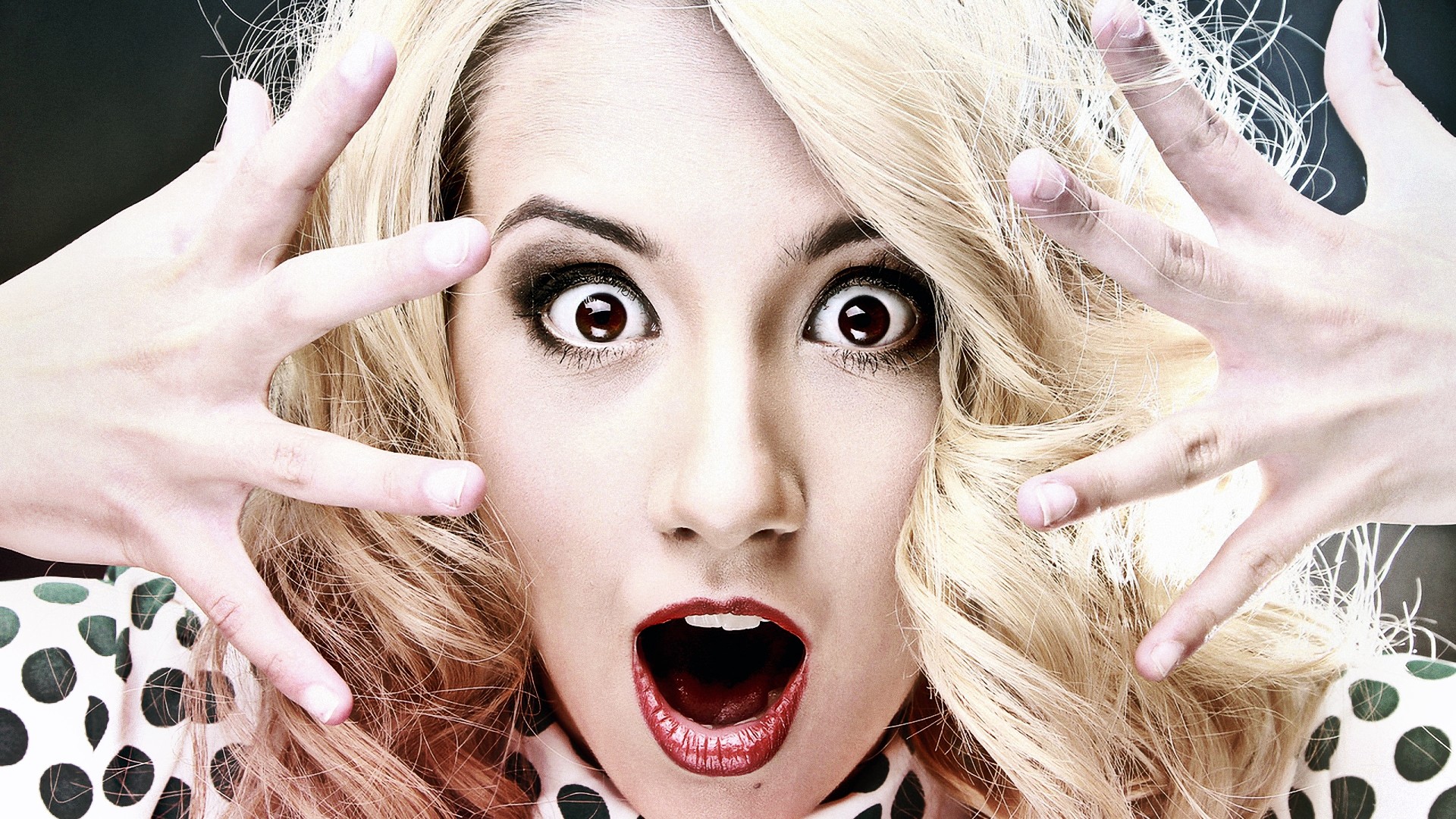 удивление, взгляд, блондинка