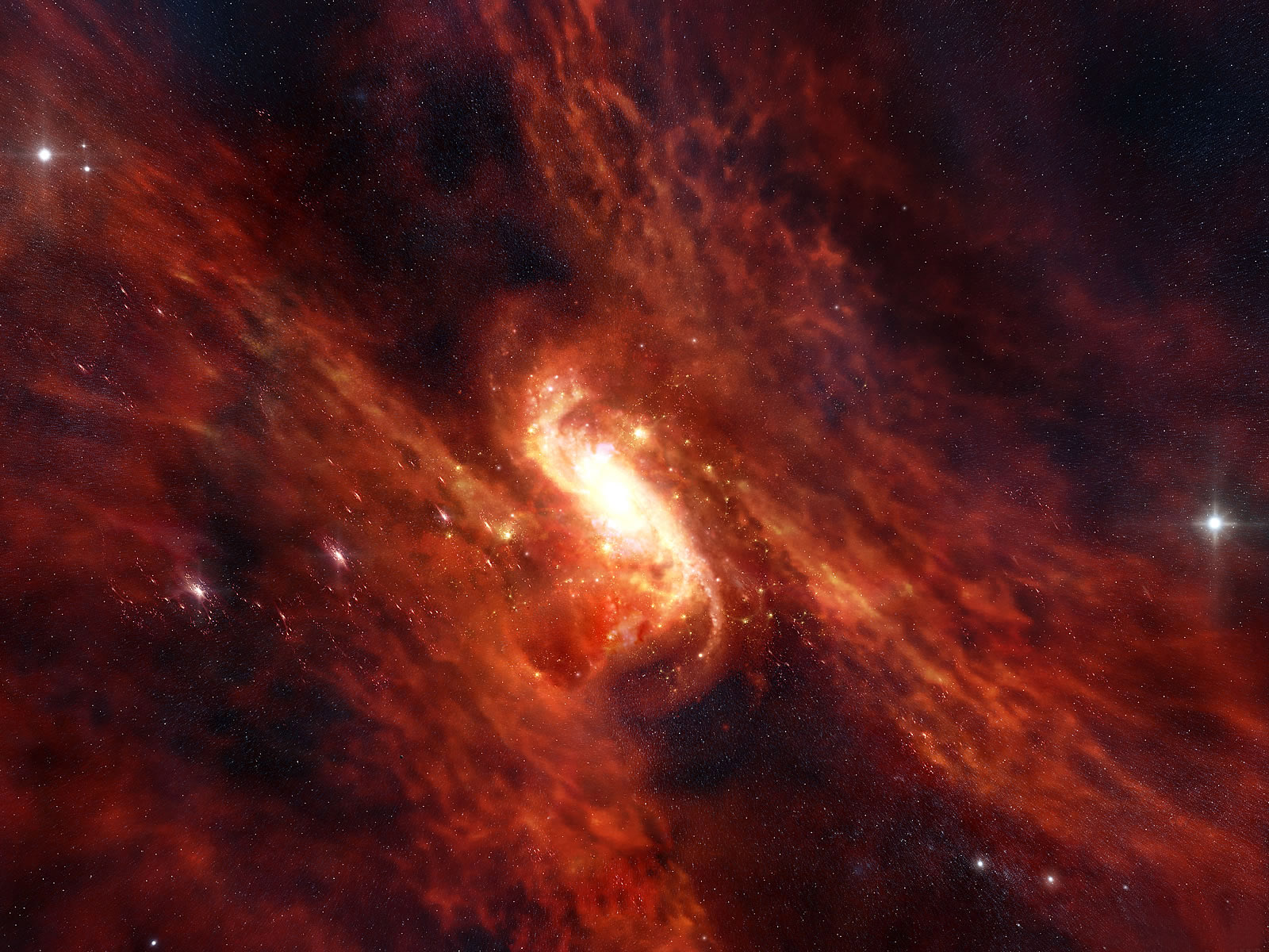 женское изображение ярко-оранжевой звезды в темном небе