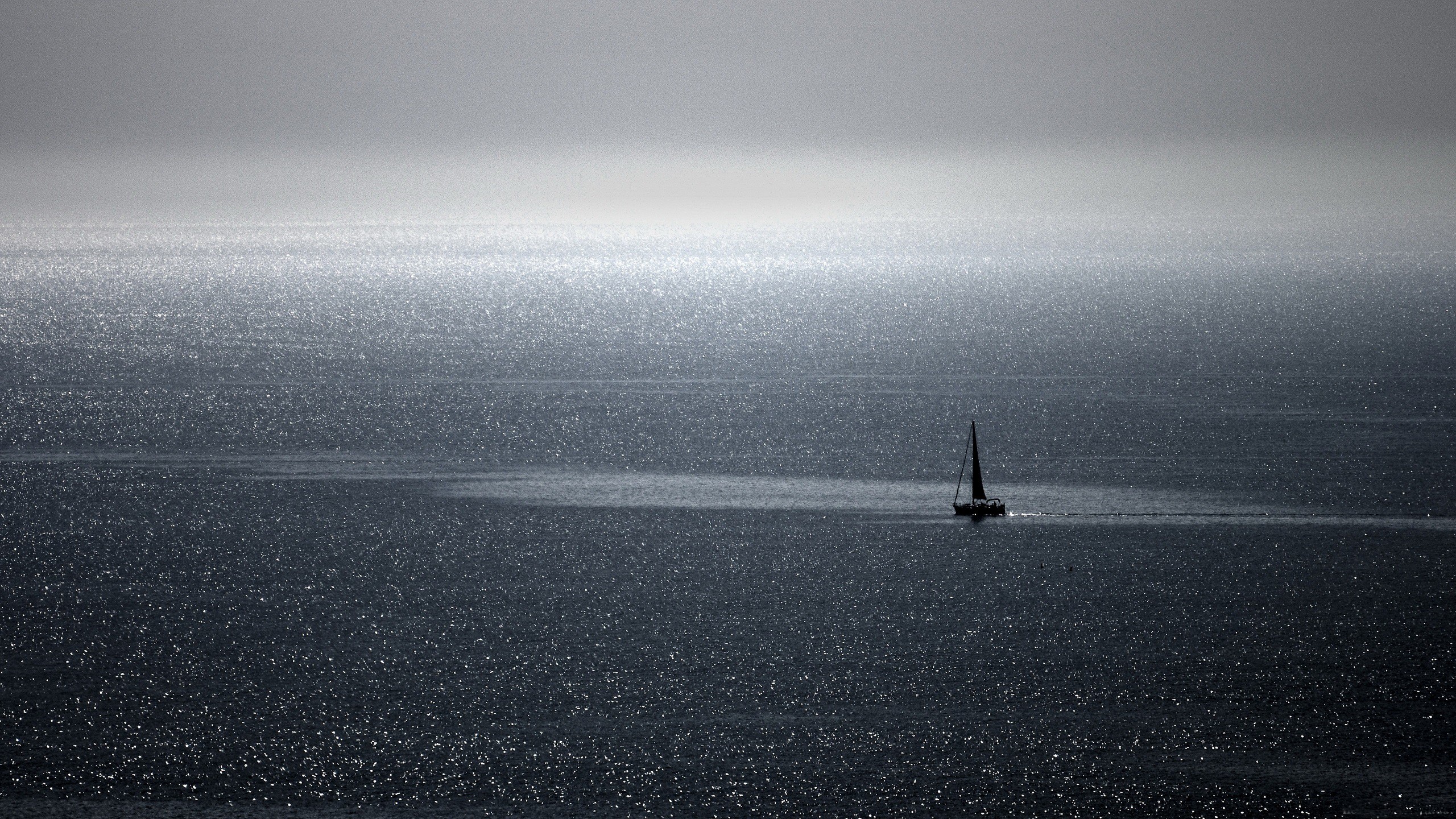 океан, лодка, парус