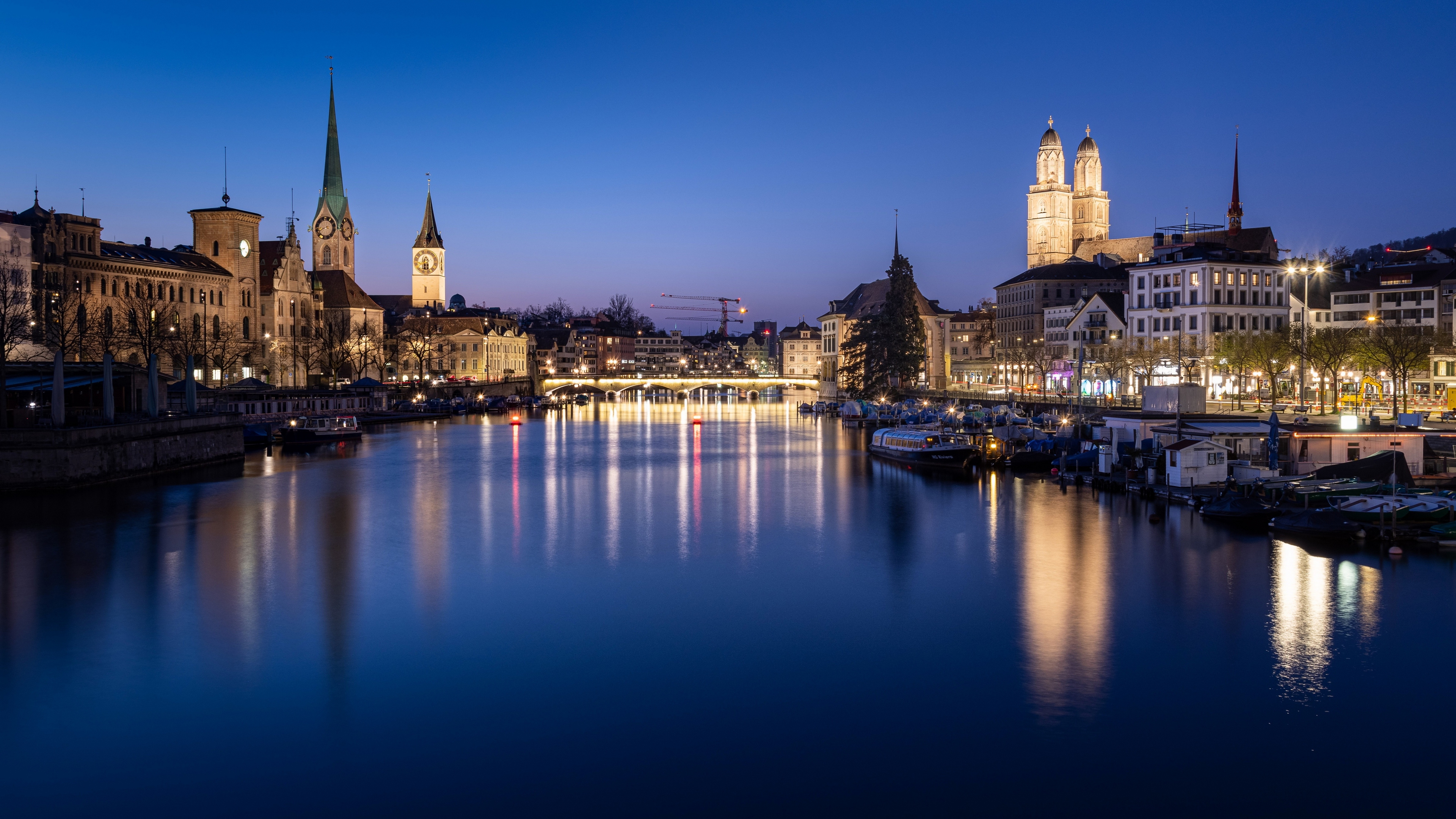 цюрих, вечер, swiss