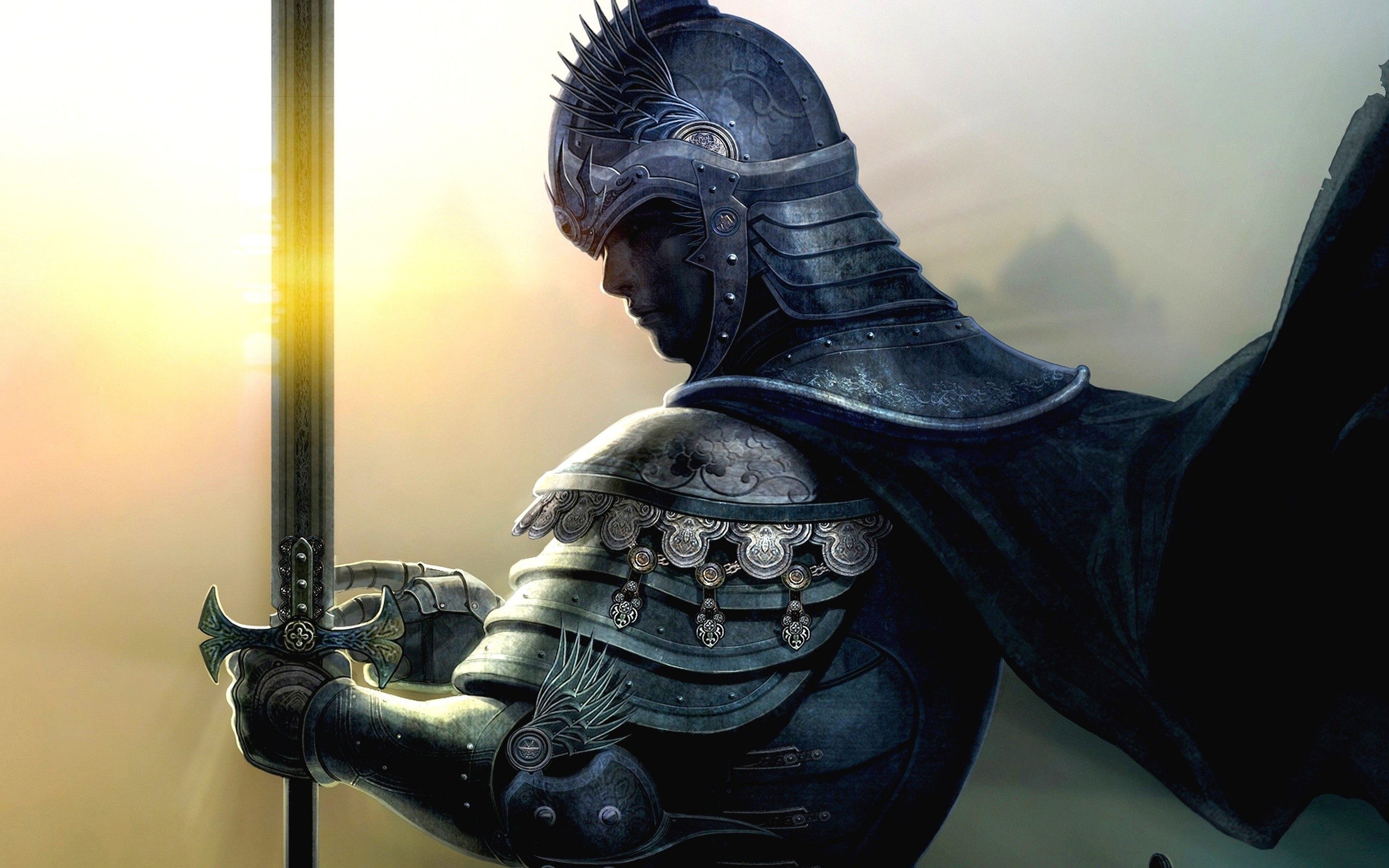 рыцарь, мужчина, меч