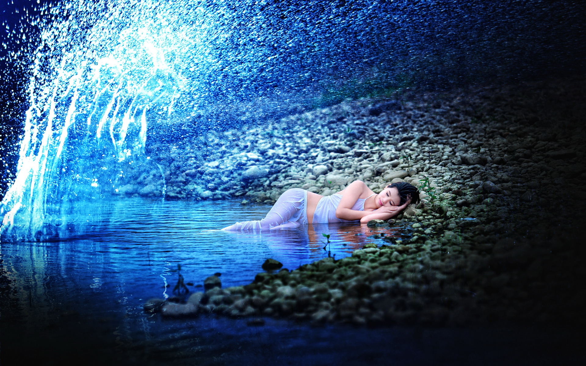 Луна купается. Девушка в воде. Фотосессия в воде. Релакс в воде. Девушка под водой.