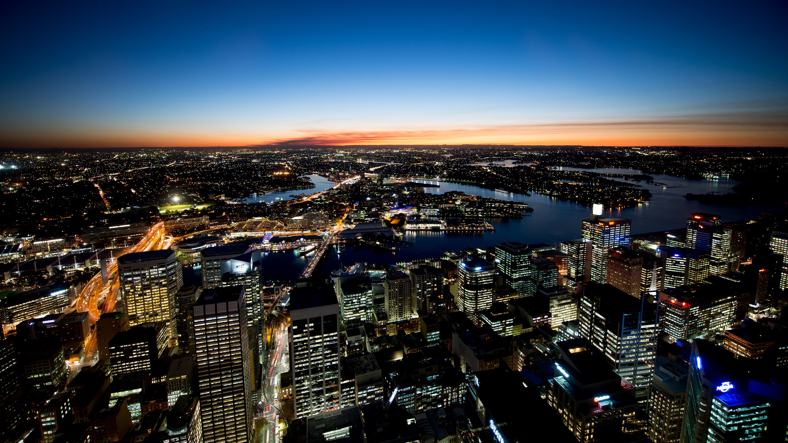 город, sydney, ночь