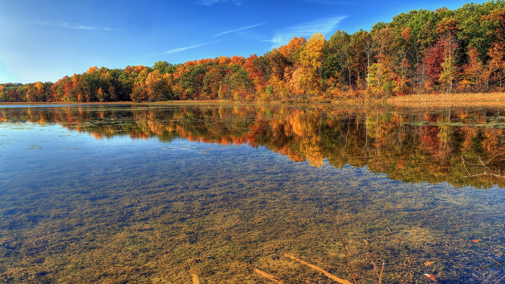 осень, река 144152 разрешение 1920x1080