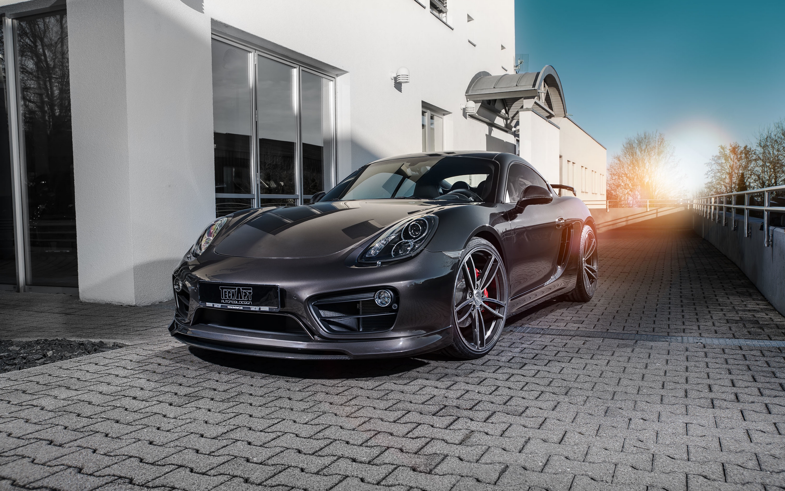 porche, cayman, тротуар