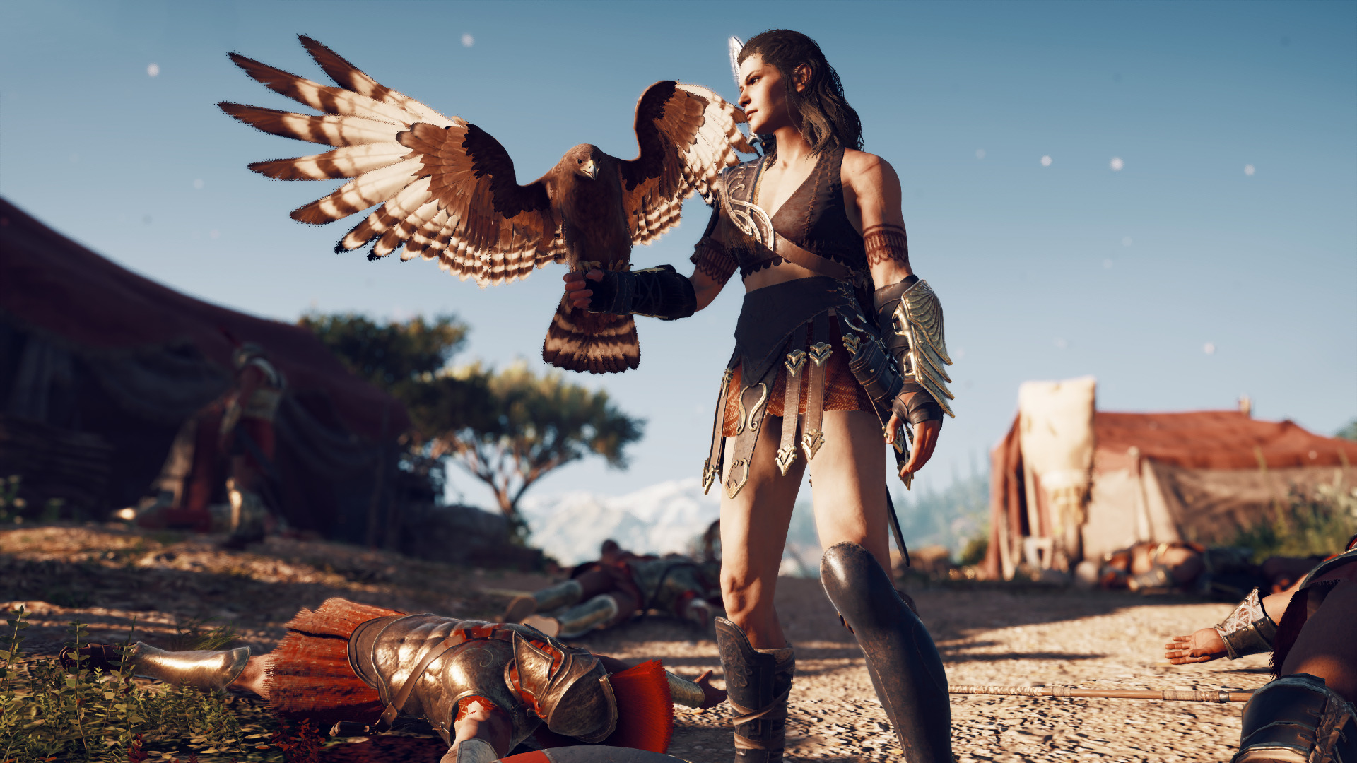 женщина держит птицу на руке