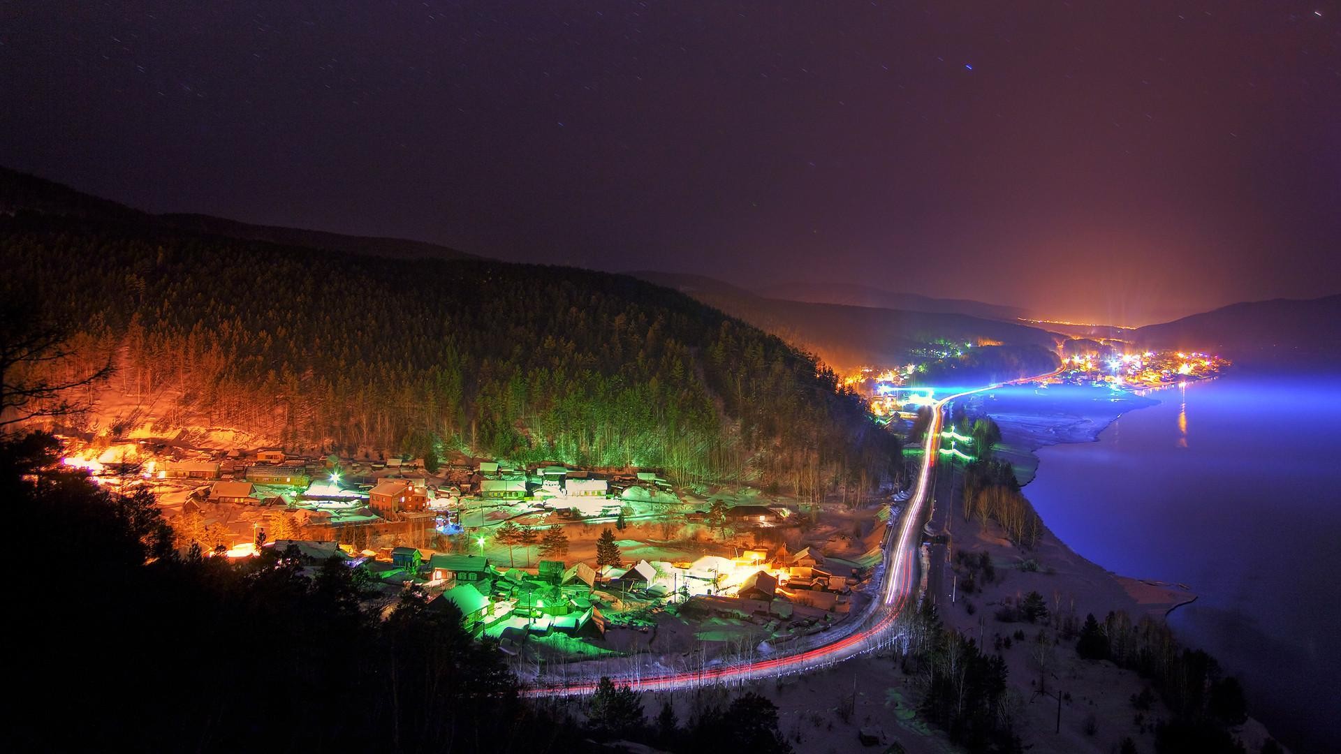 природа, огни
