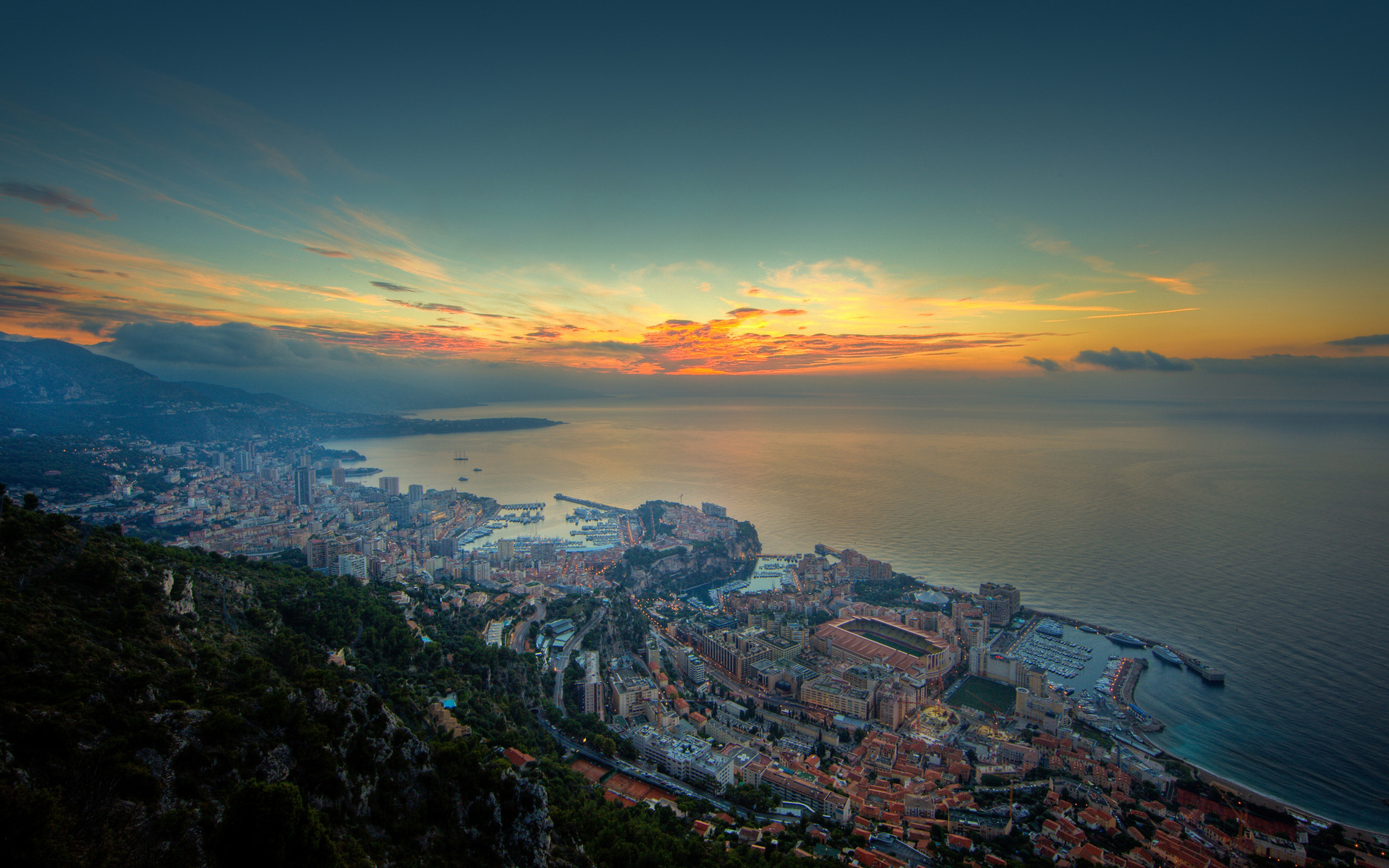 город, monaco, побережье