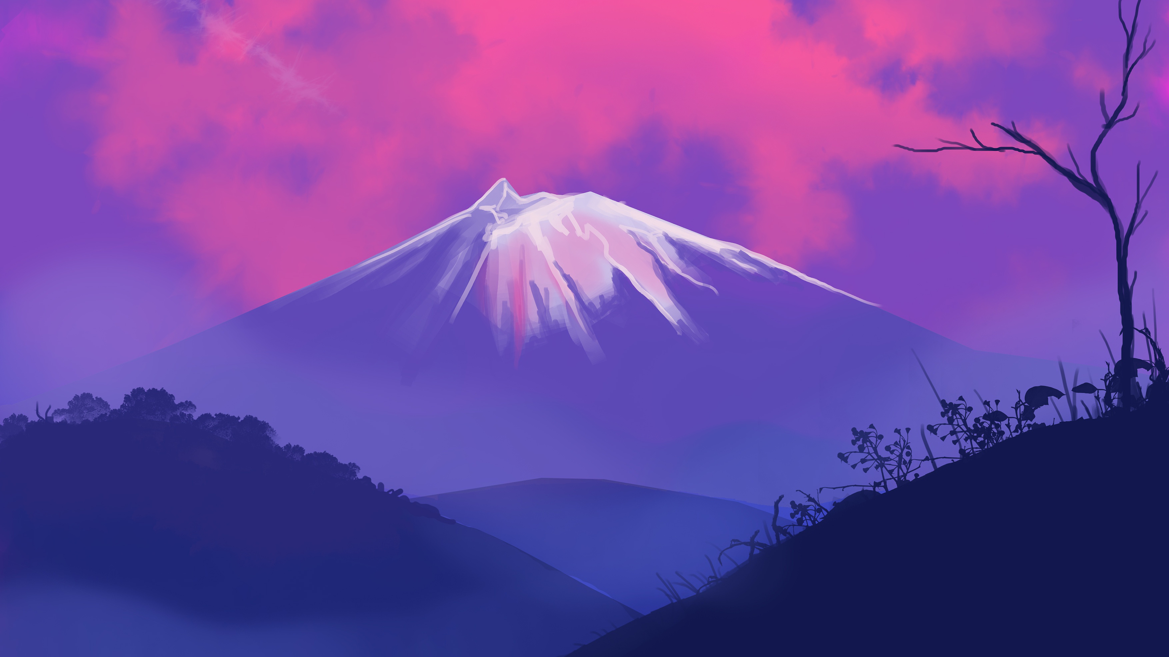 png, пейзаж, краска