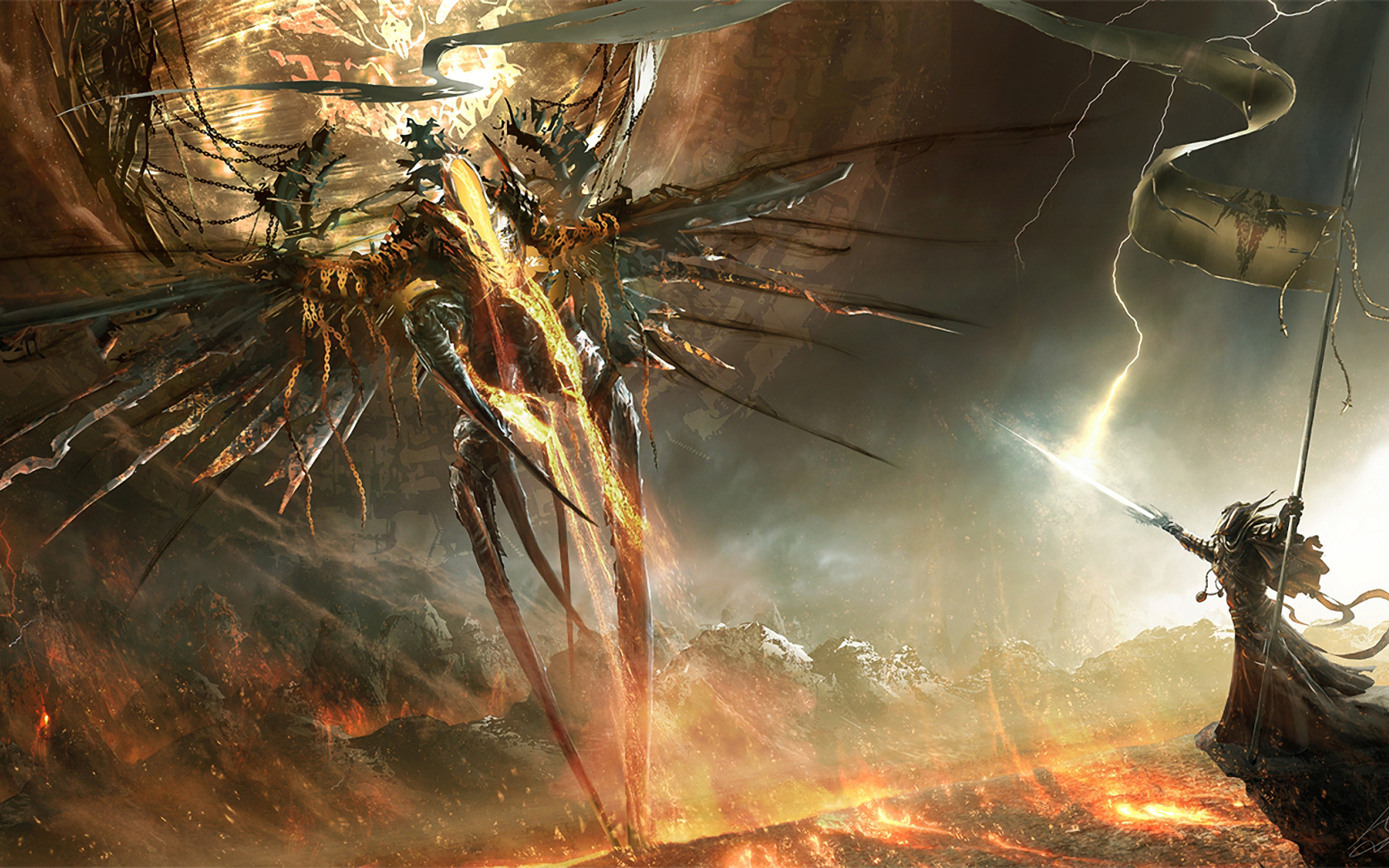 арт, демон, меч