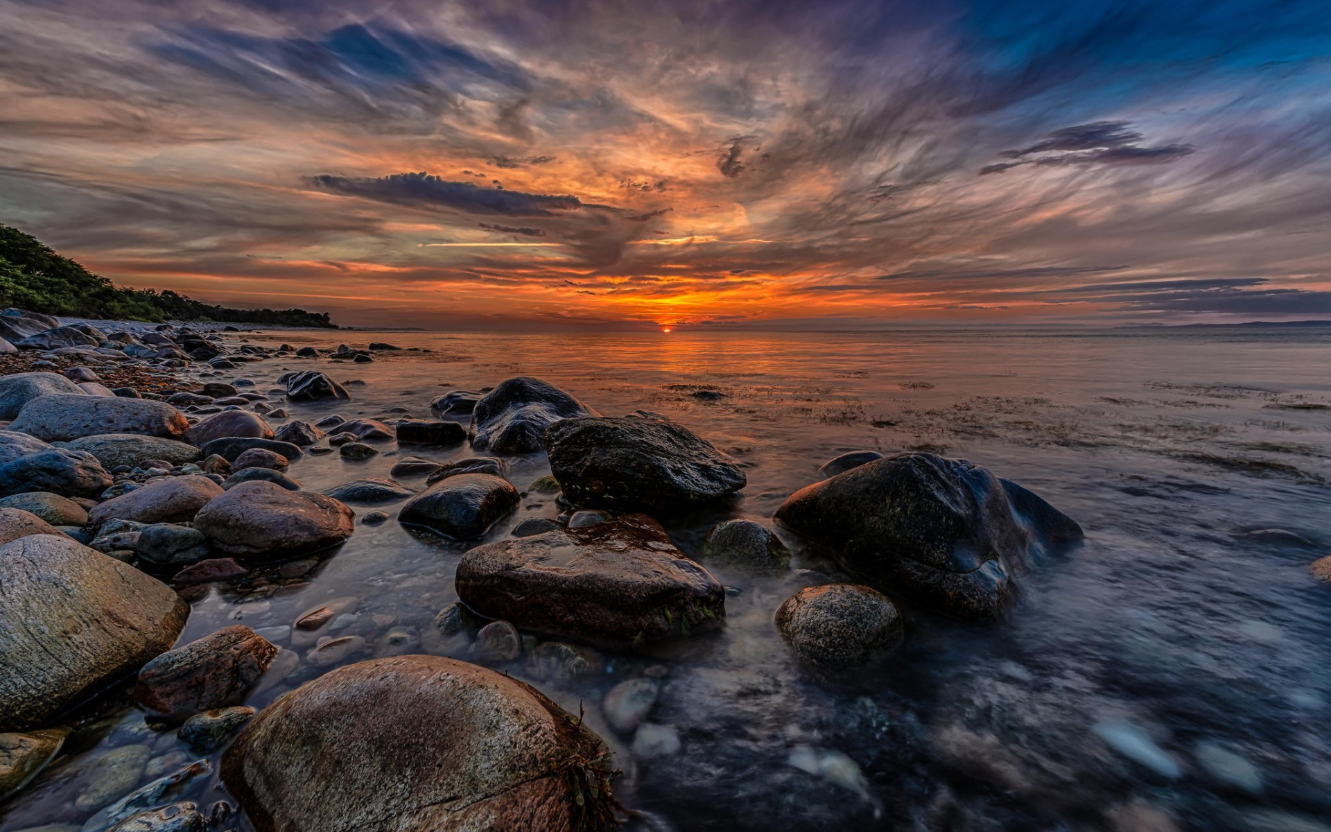 природа, небо, закат