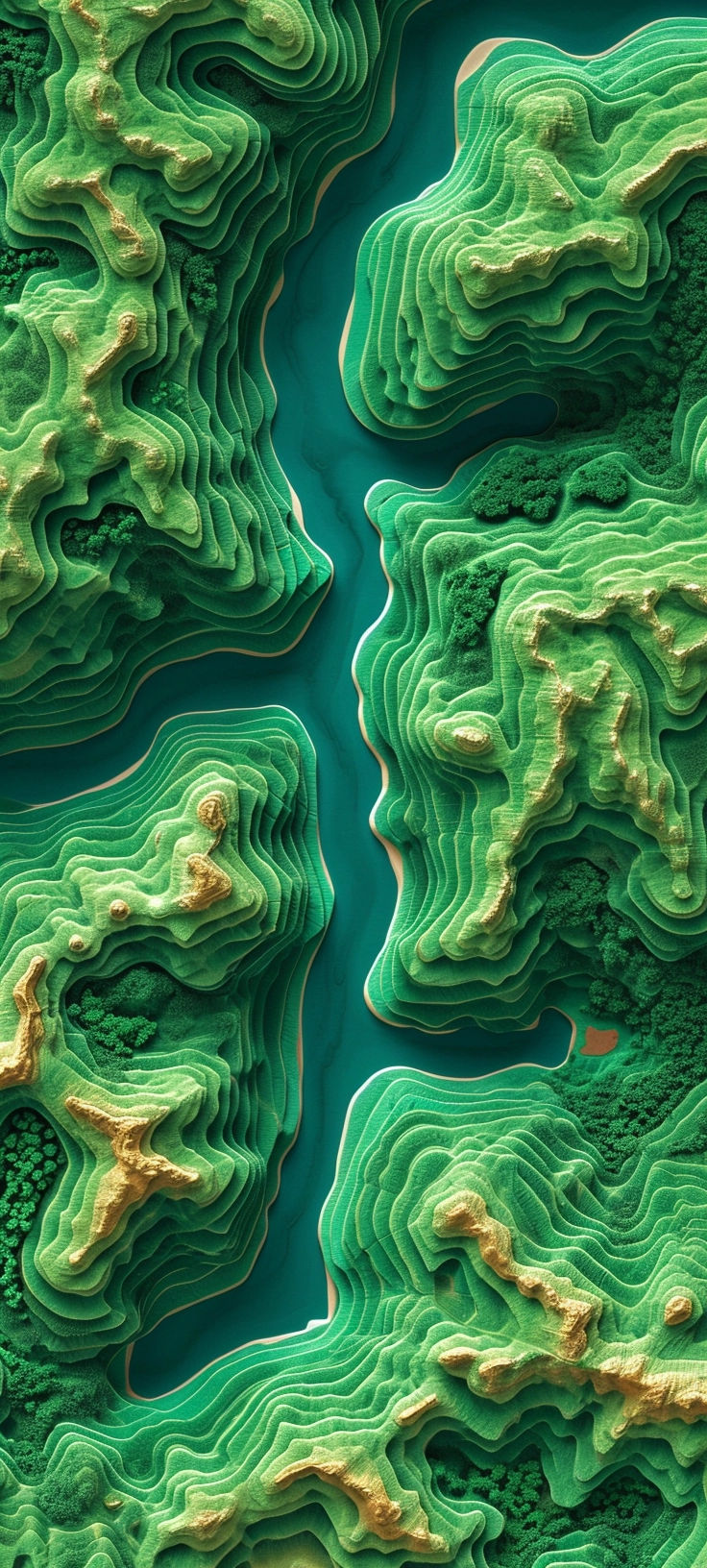 закрытие зеленой поверхности с рисунком воды