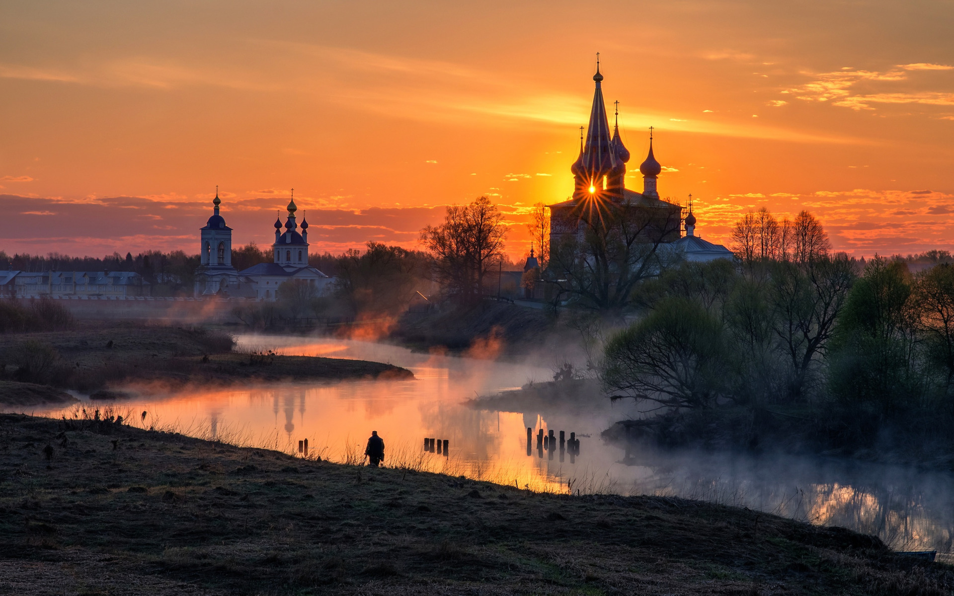 пейзаж, россия, церковь