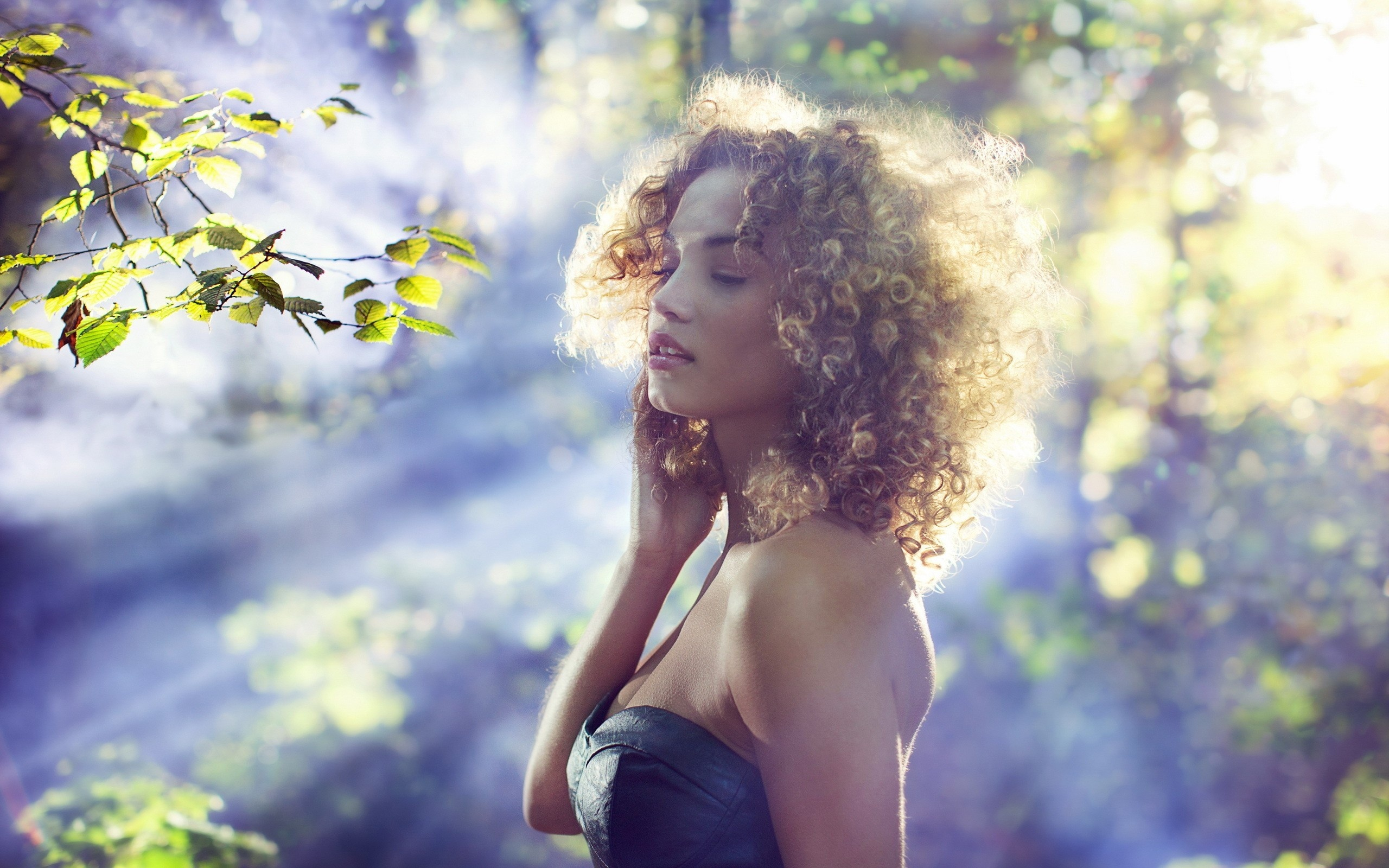 девушка, солнечный, дневной