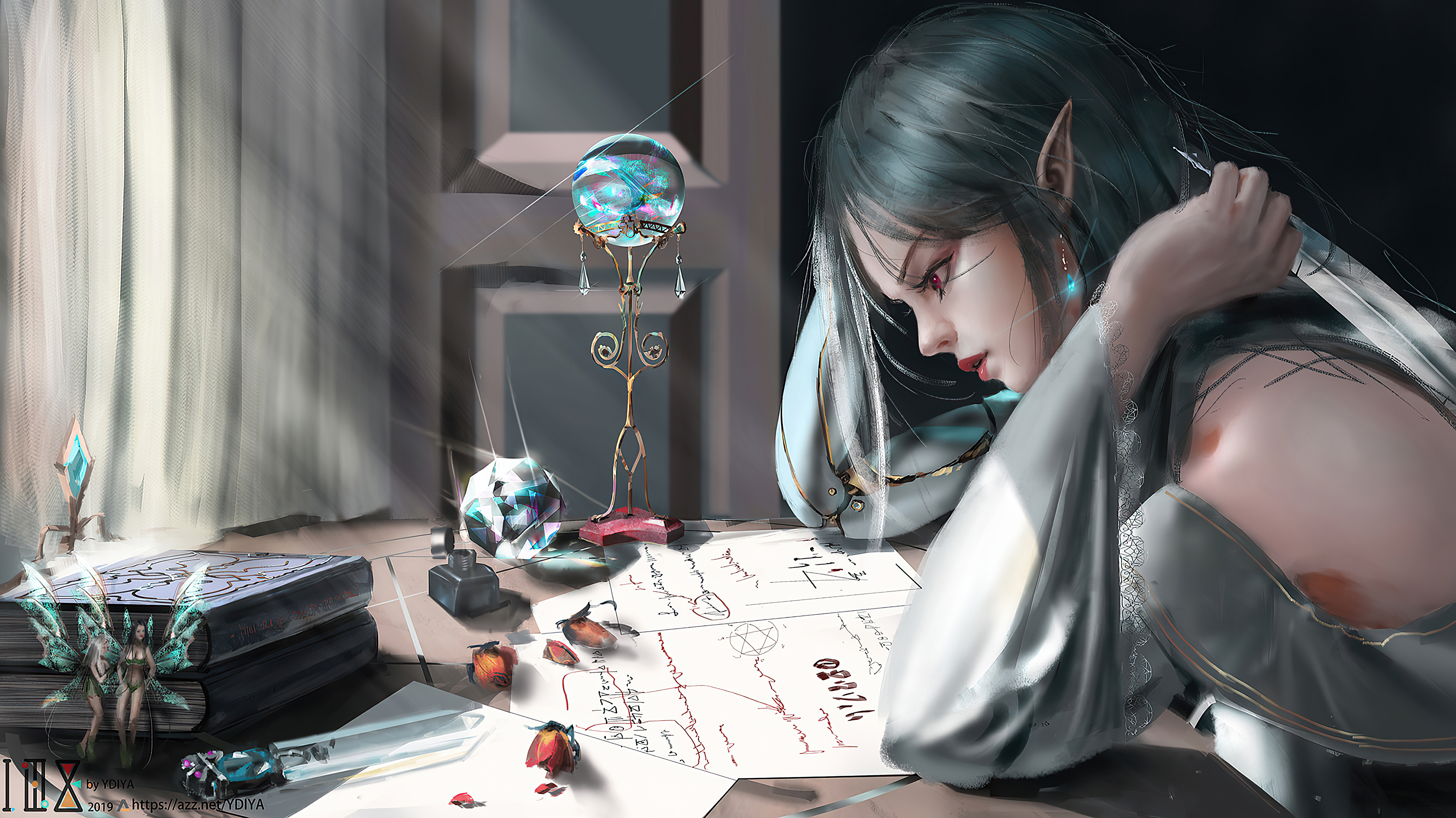 эльф, серьги, глаз