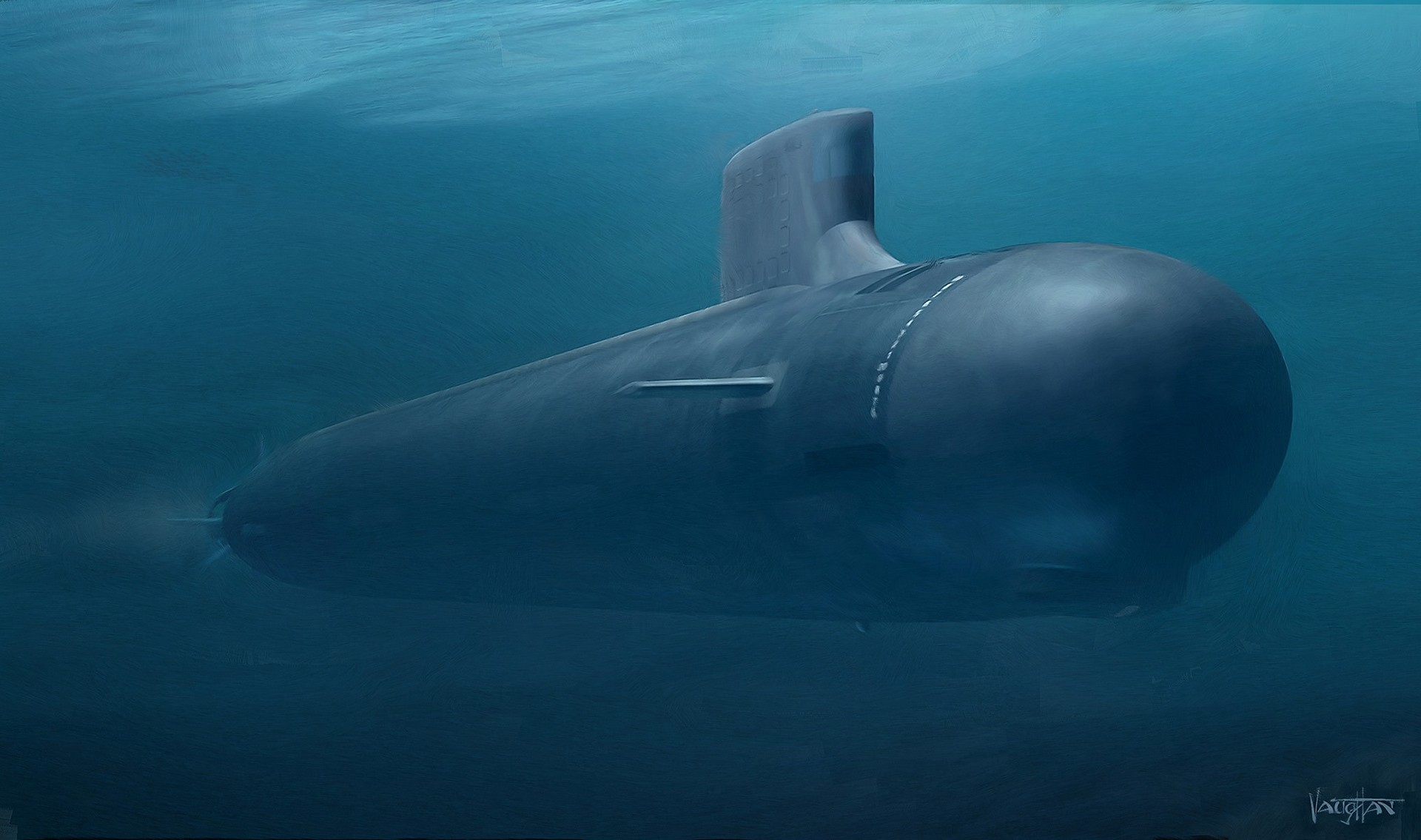 подлодка, под водой