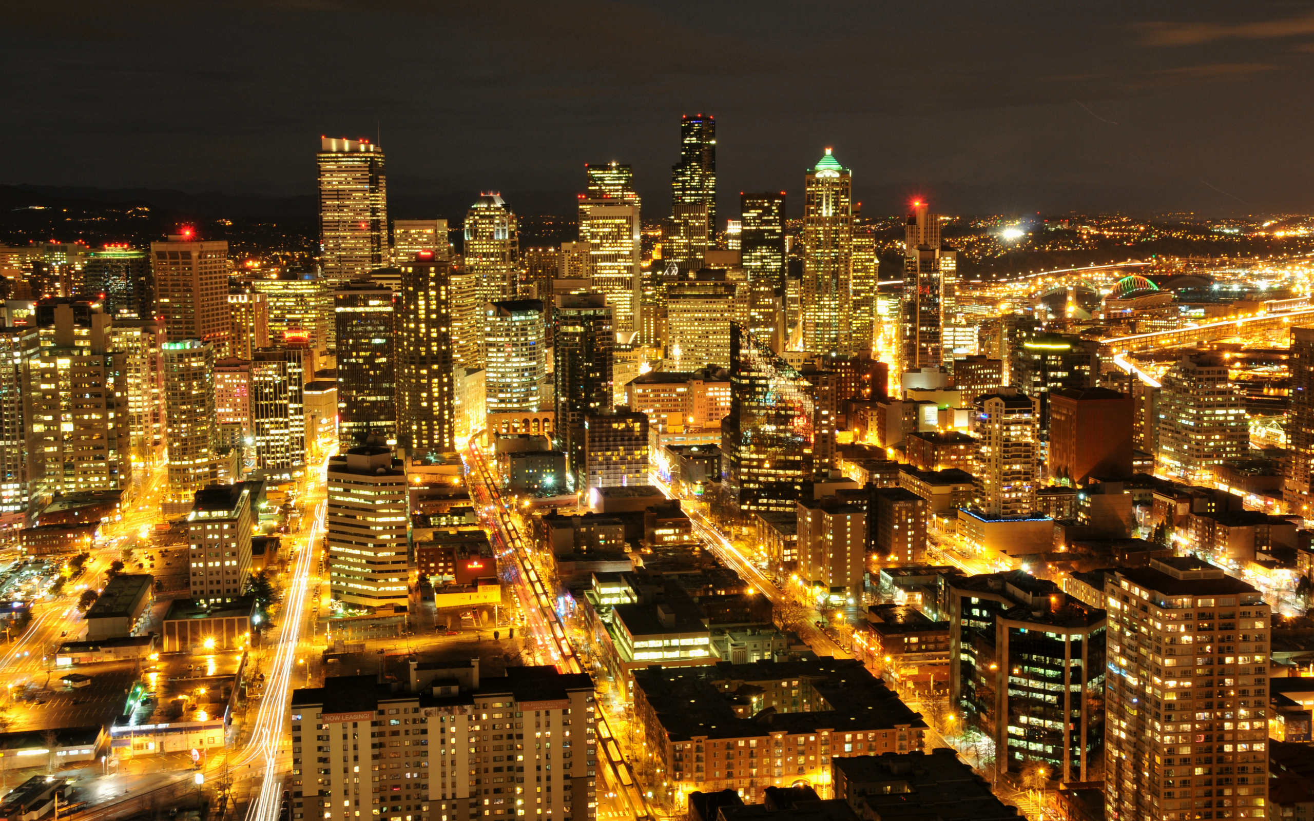 город, ночь, washington