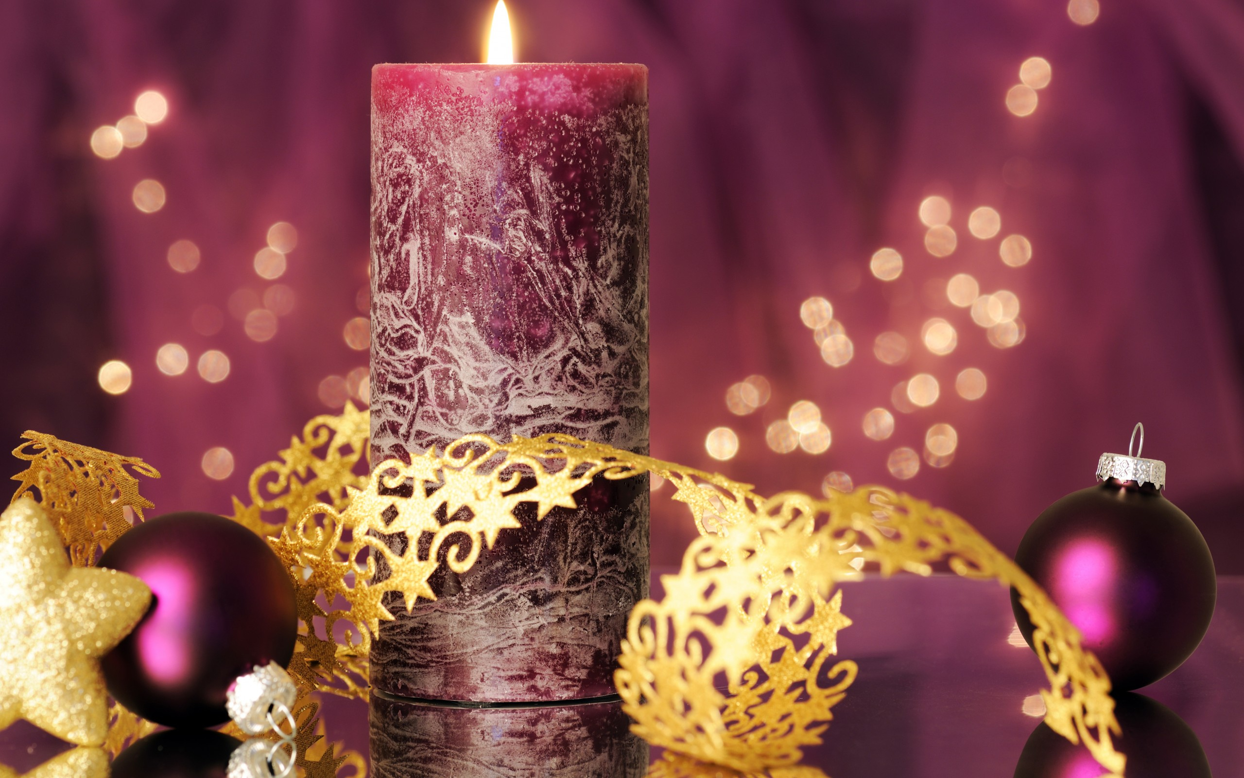 новогодние, год, свеча