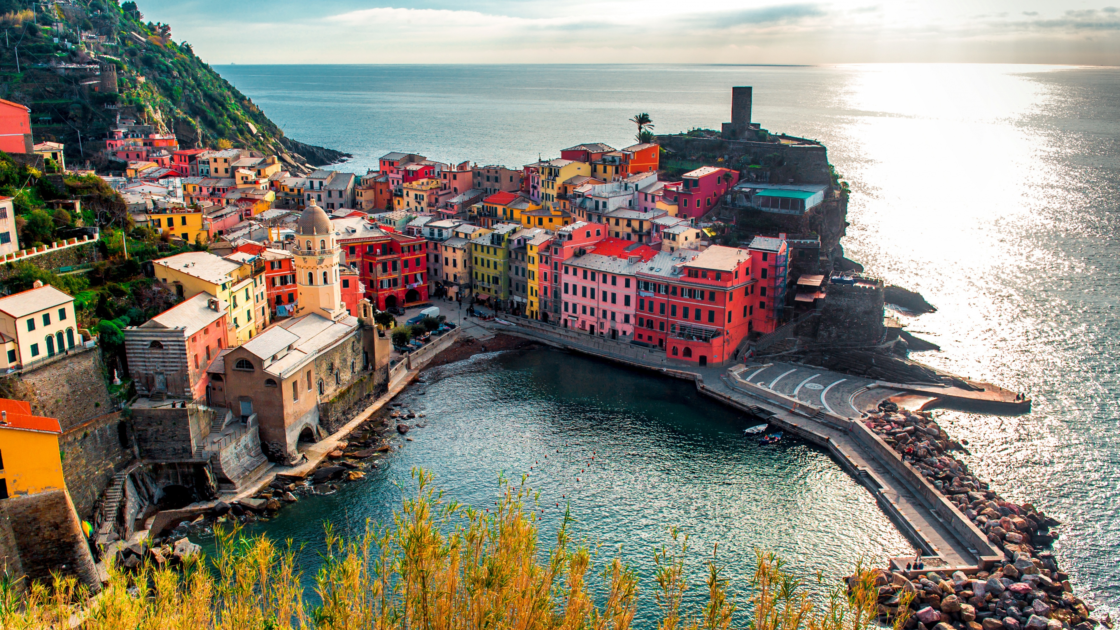 vernazza, город, волки
