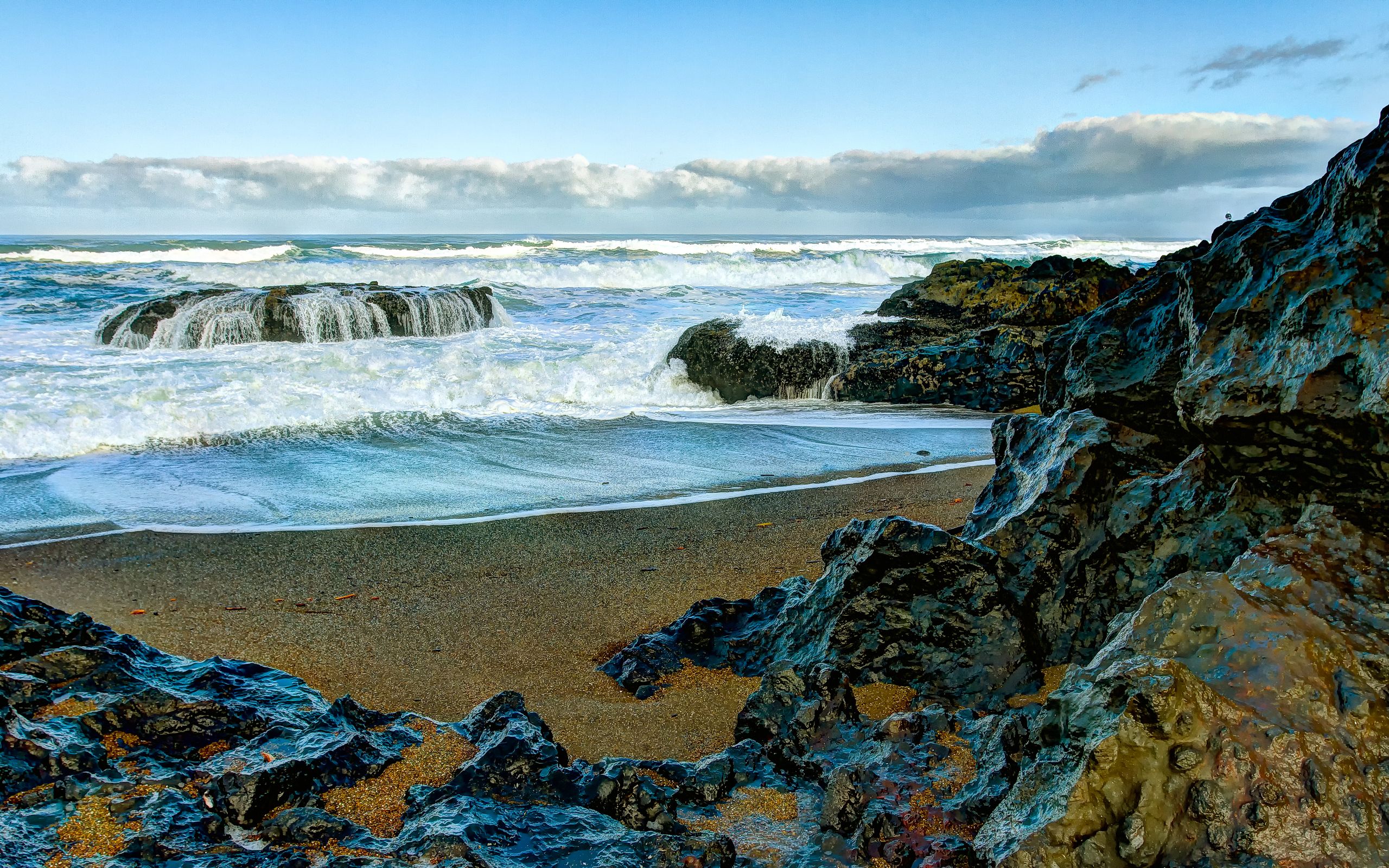 Почва океана. Очень длинное побережье. Картинка Seacoast. Скал лайм-Реджис. Oregon Seaside.