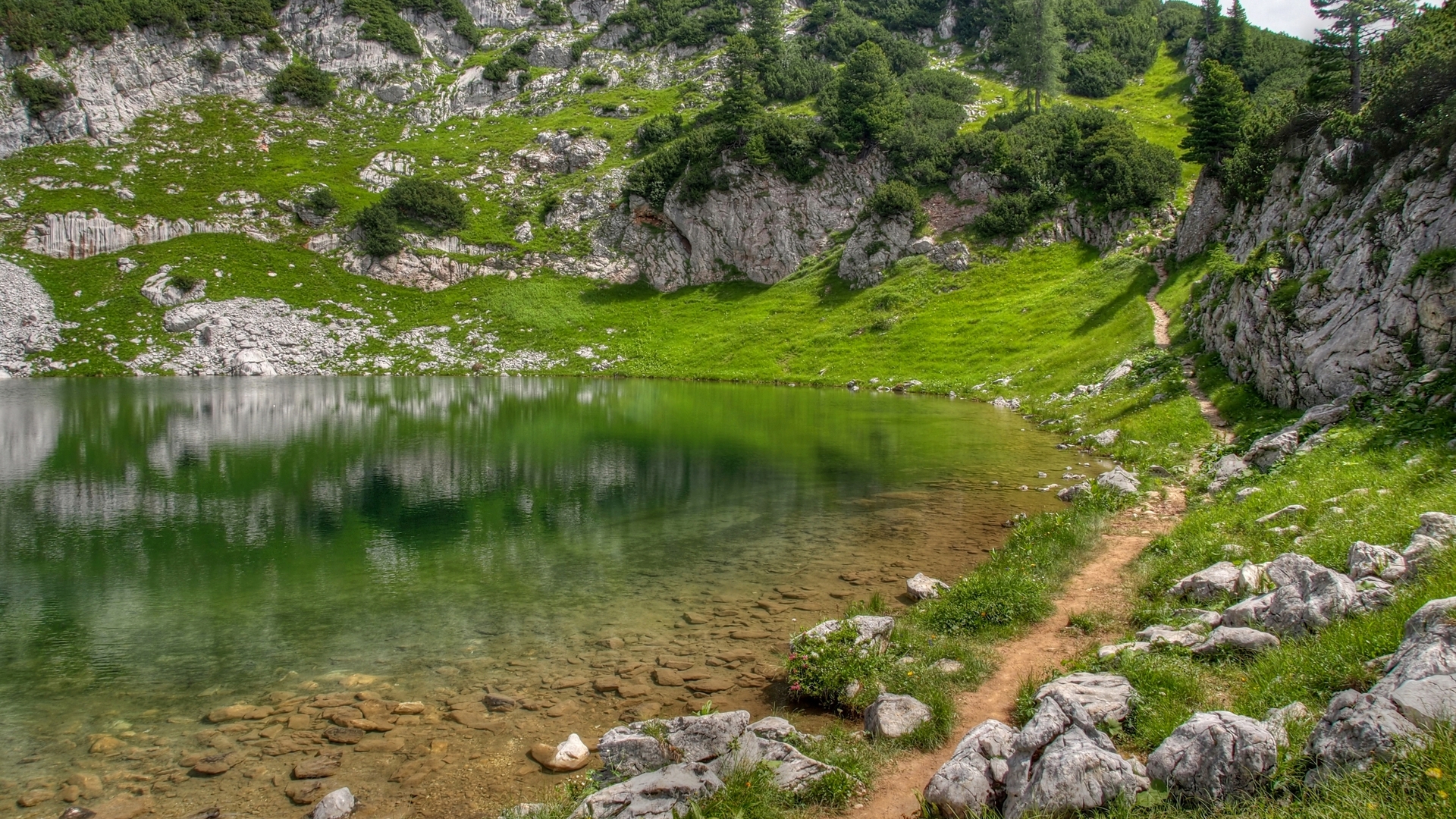 трава, камни, горы