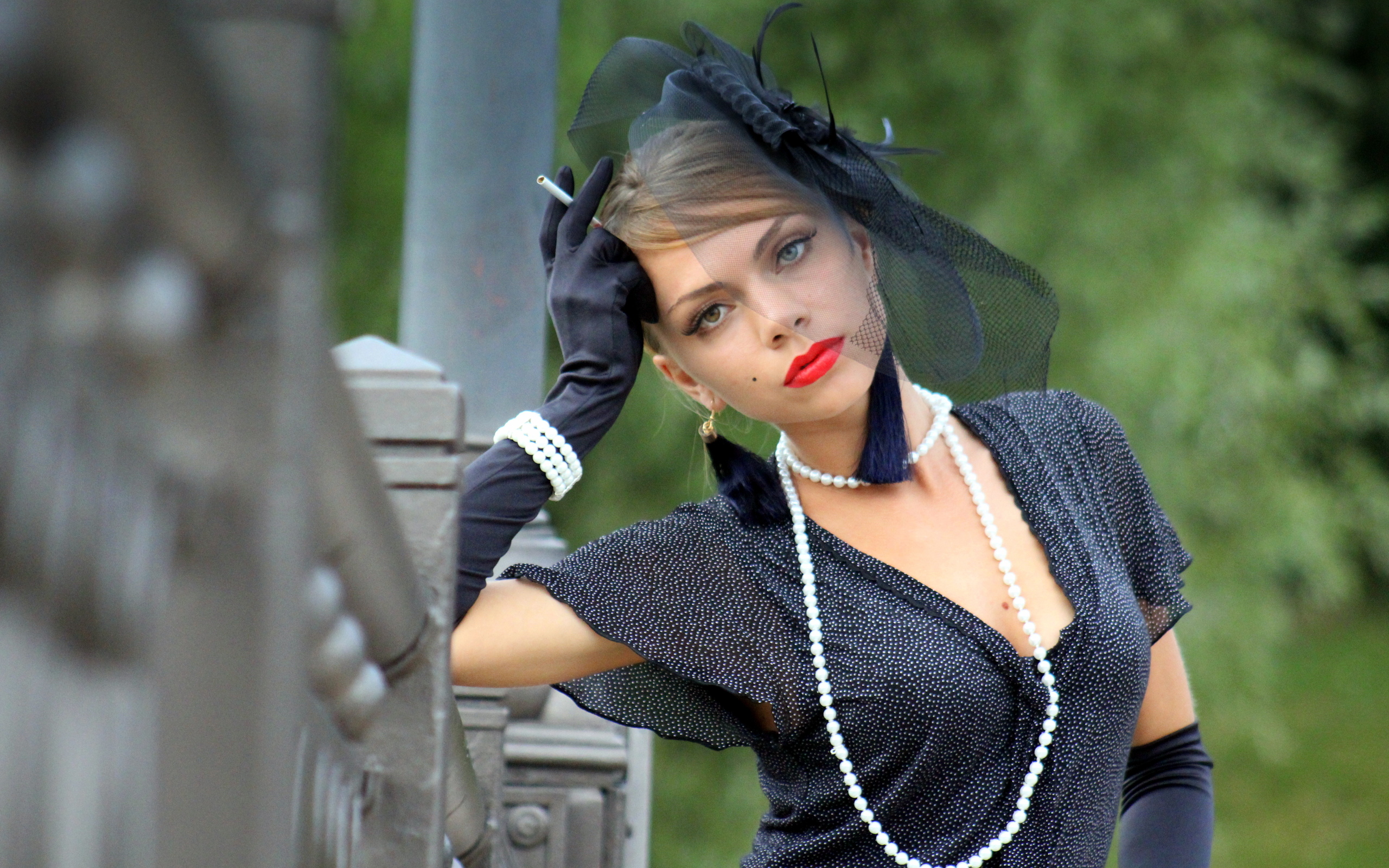 женщина, перчатка, принадлежность