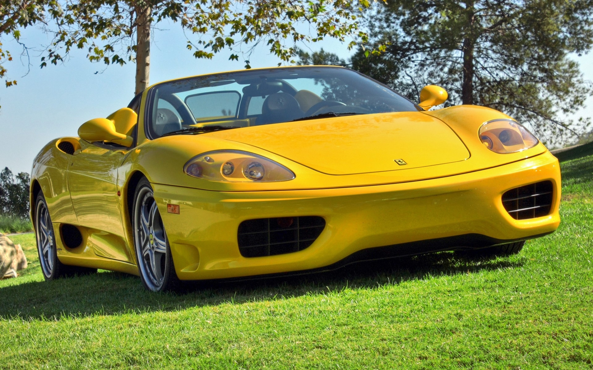 ferrari, желтый, черный