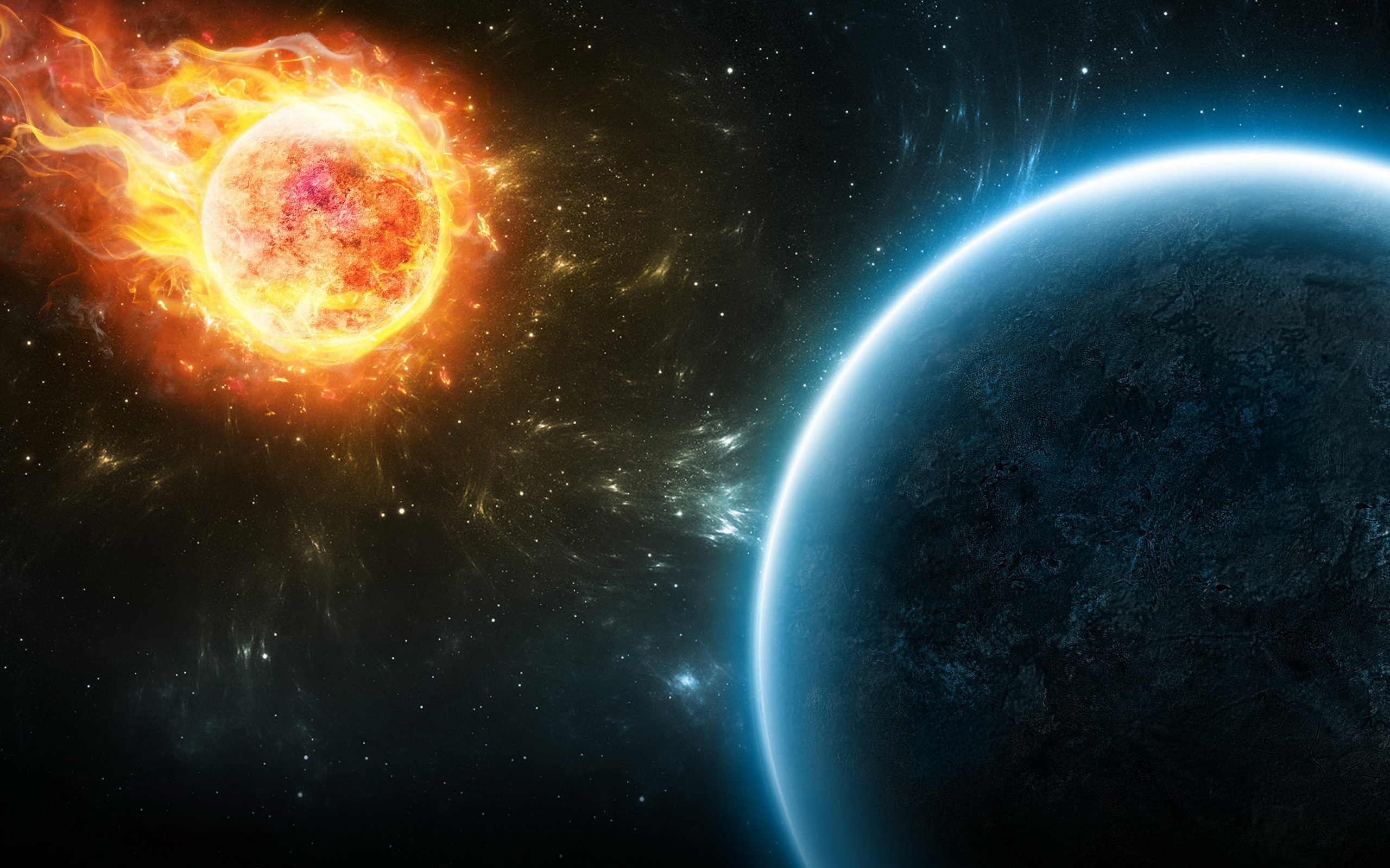 Обои сверхновая звезда огонь планета картинки на рабочий стол на тему Космос - скачать бесплатно
