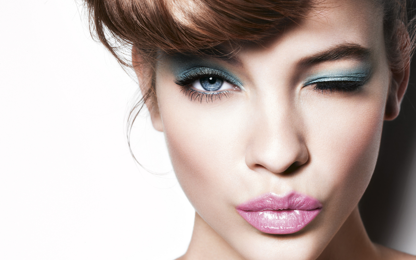 occhi, azzurri, trucco