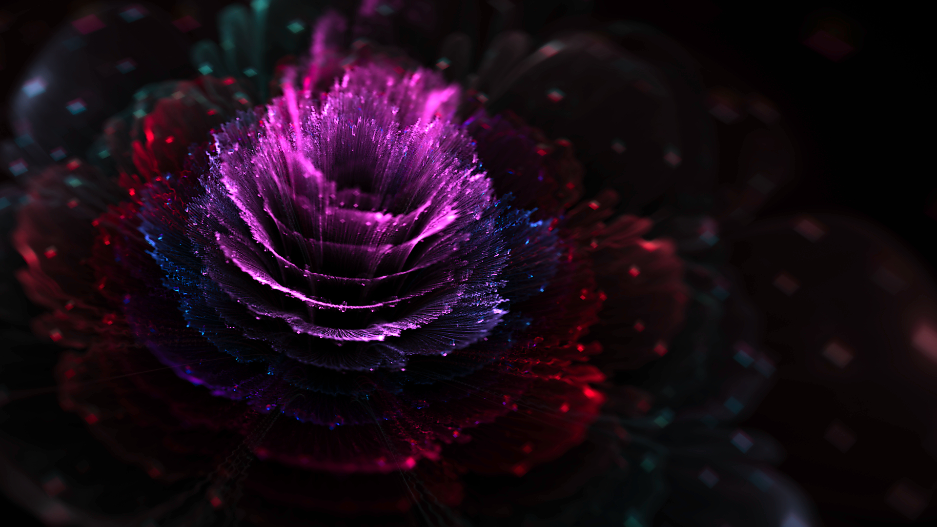 цветы, фрактал, cgi