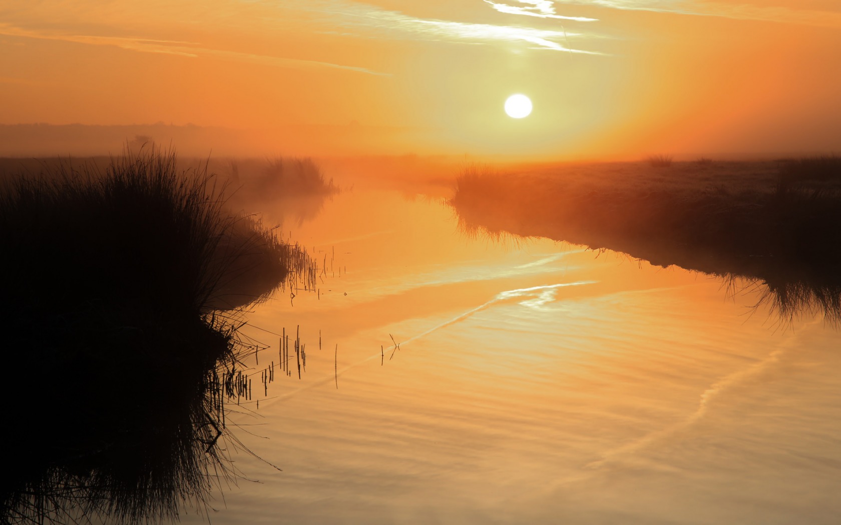 восход, фото, река