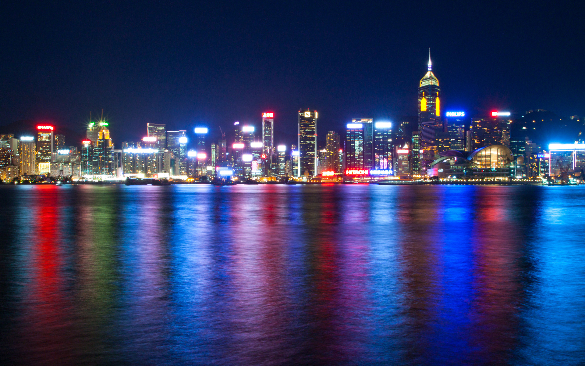 страны архитектура ночь свет дорога Гонконг country architecture night light road Hong Kong скачать