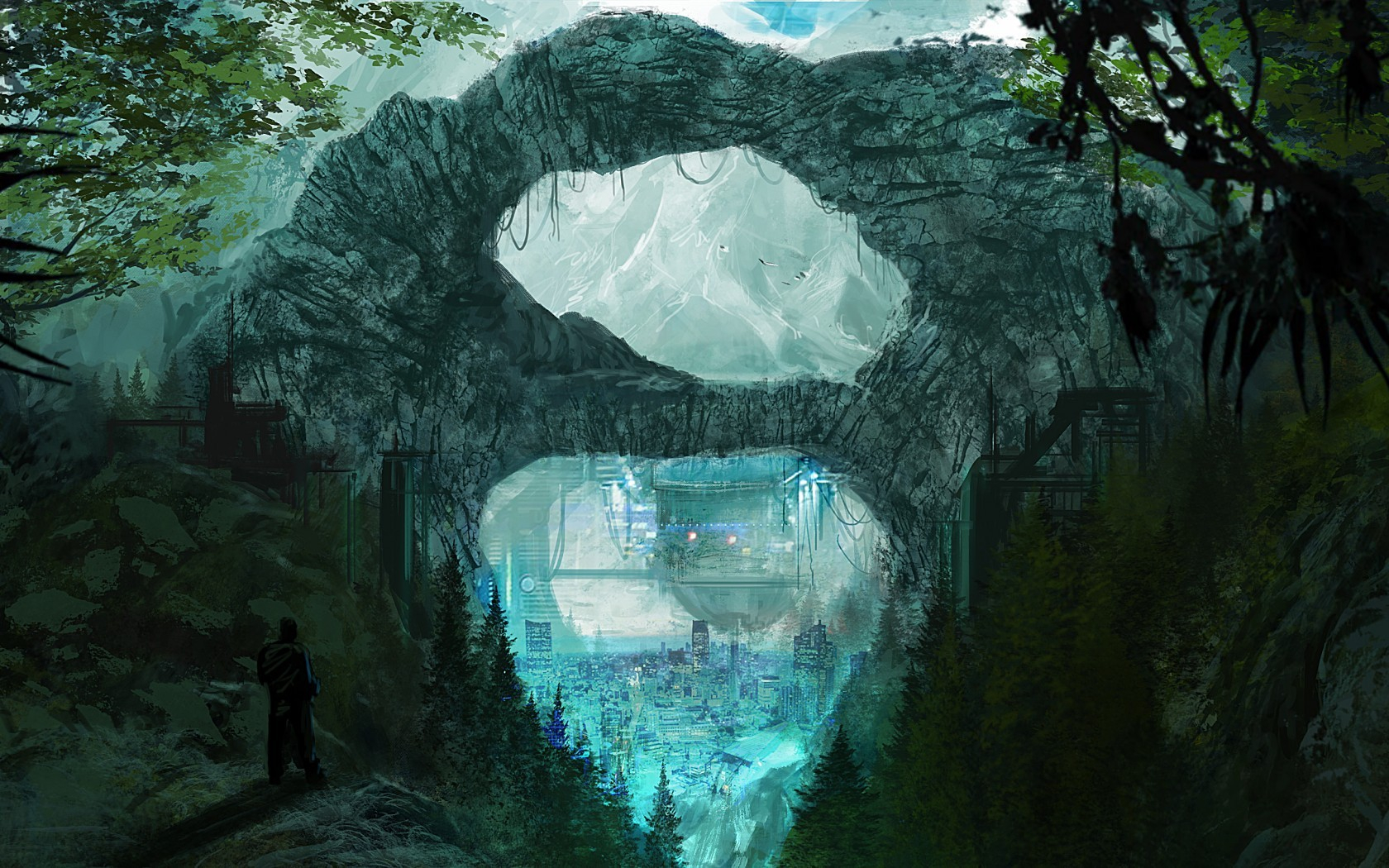 город, скалы