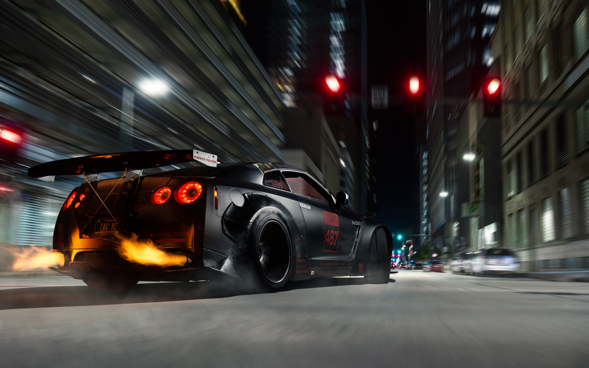 нисан, дрейф, огонь