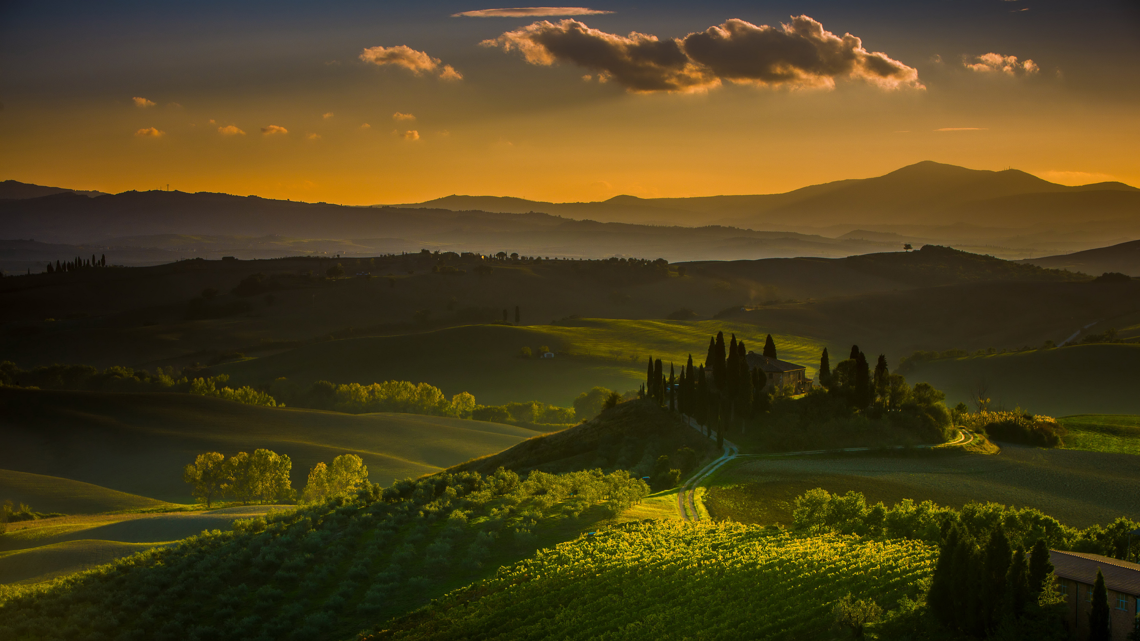 tuscany, итальянское, пейзаж