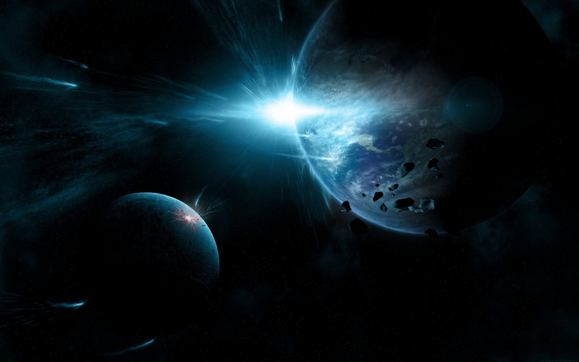 Обои космос метеорит планета картинки на рабочий стол на тему Космос - скачать бесплатно