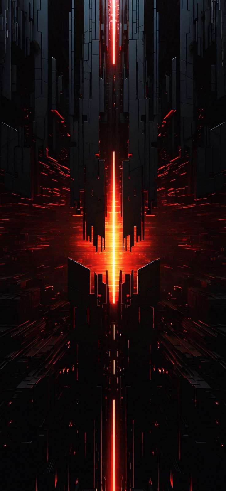 закрытие футуристического города с красным светом