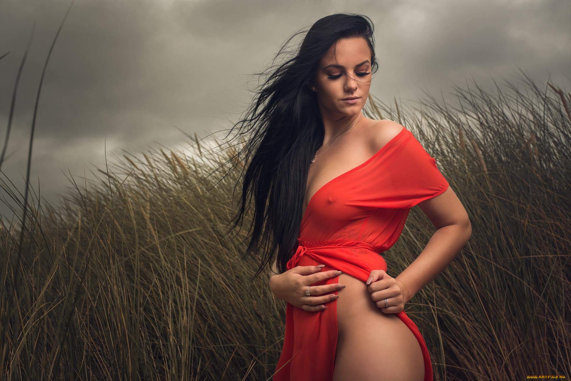 красный, пляж, старый