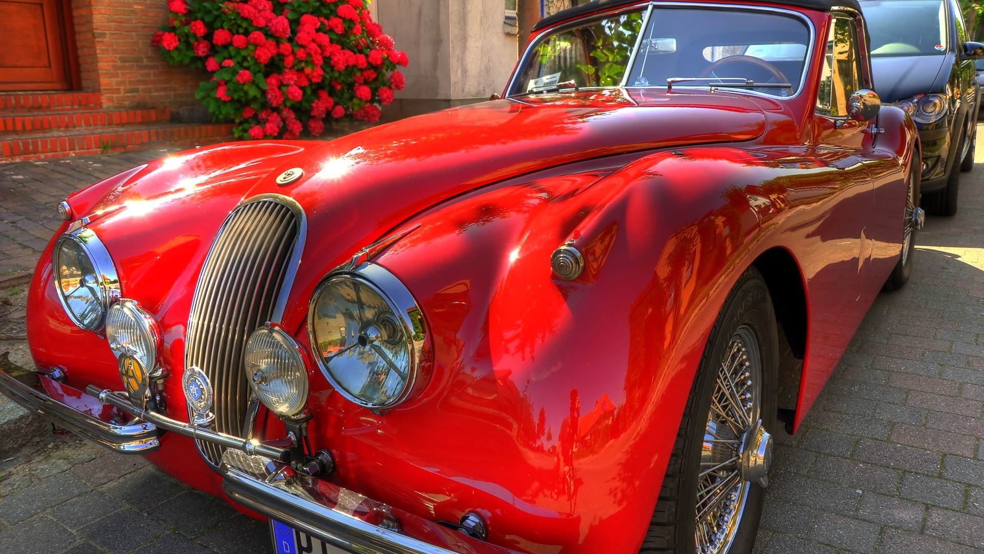 ретро, картинка, автомобили