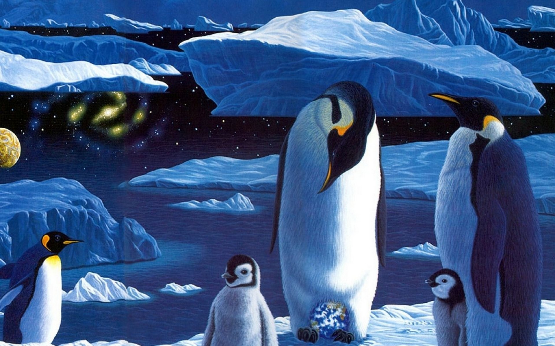 Пейзаж с пингвинами