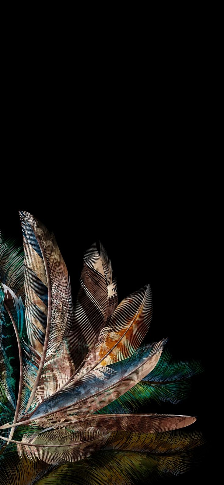 есть много перьев, которые лежат на столе