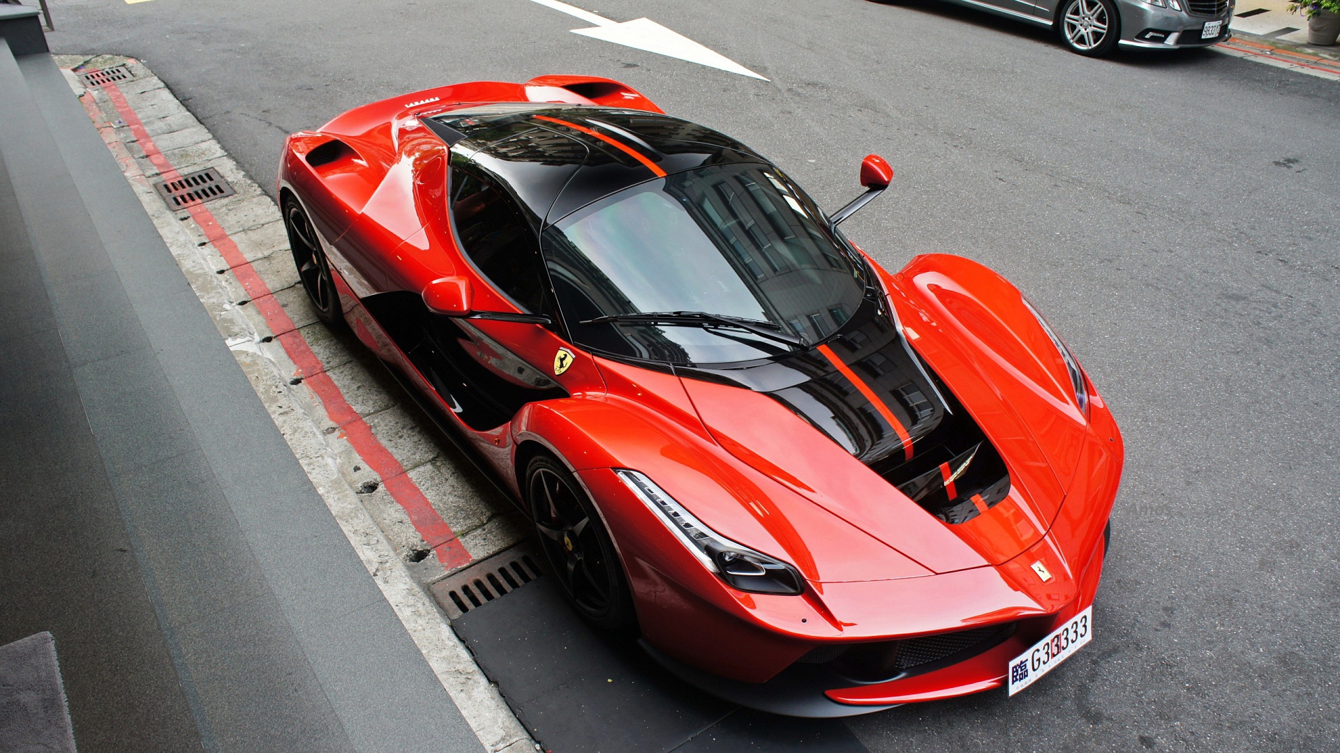 ferrari, laferrari, red