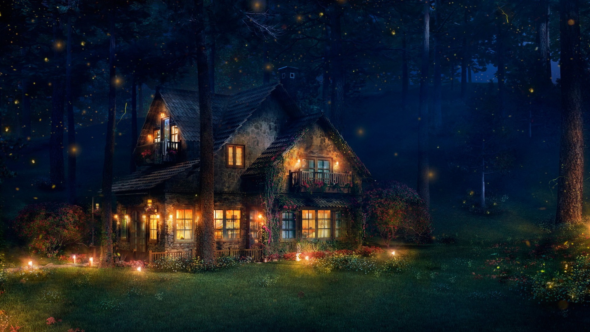 лес, искусство, дом