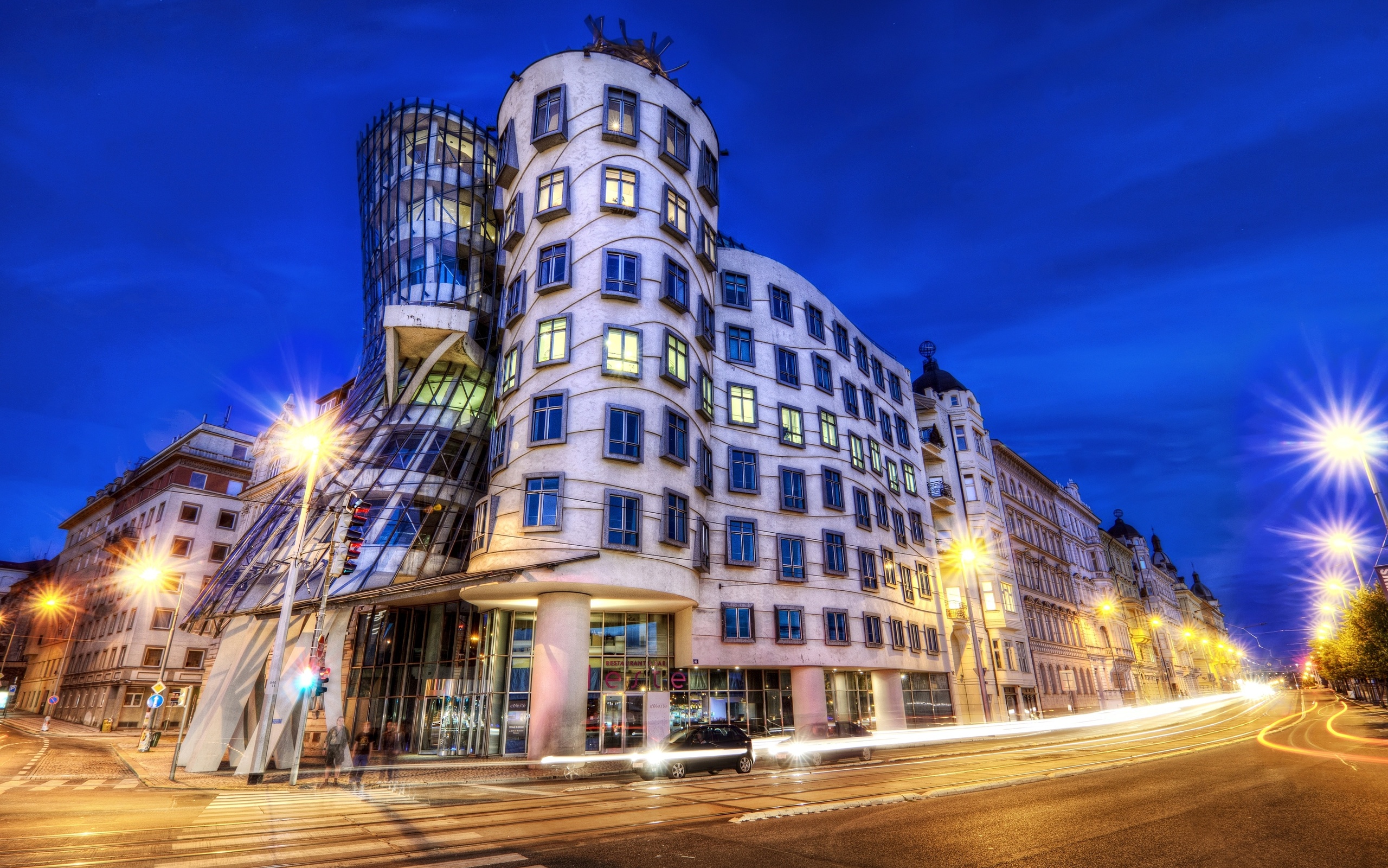 dancing, building, prague