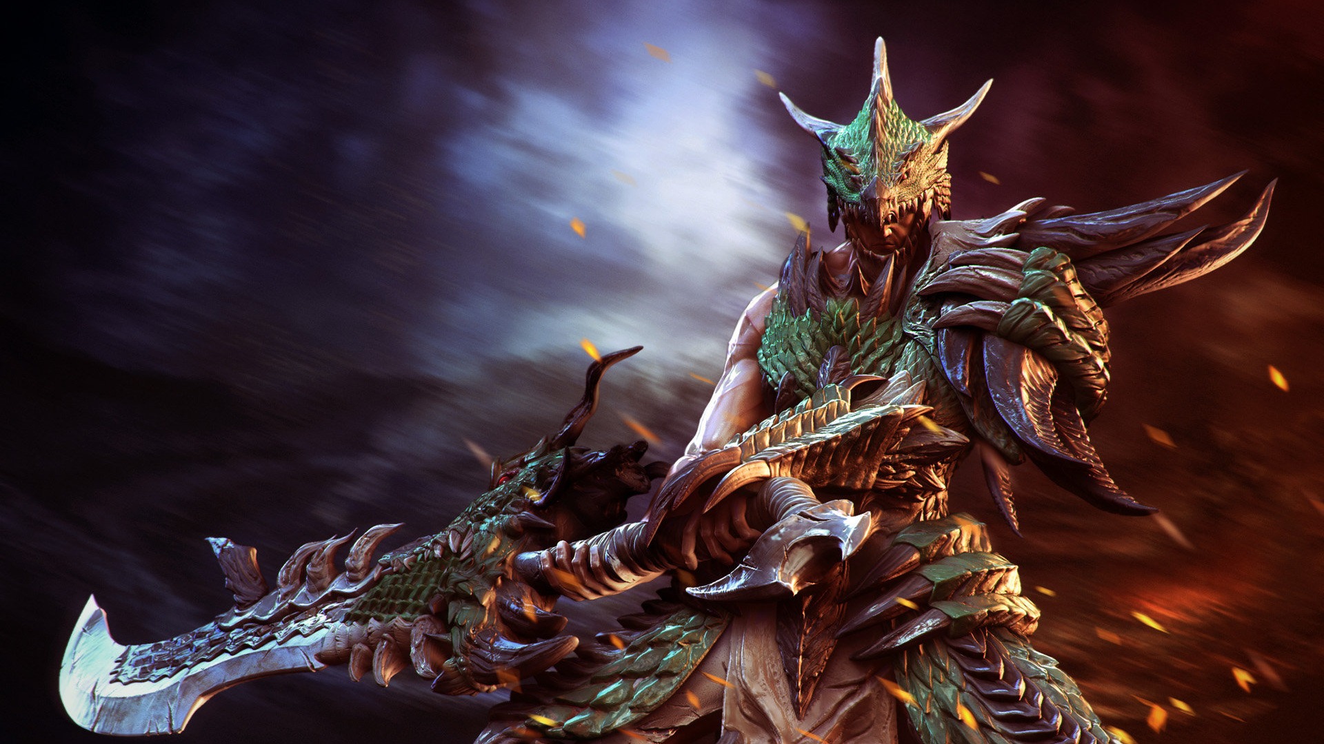 охотник, монстр, арта