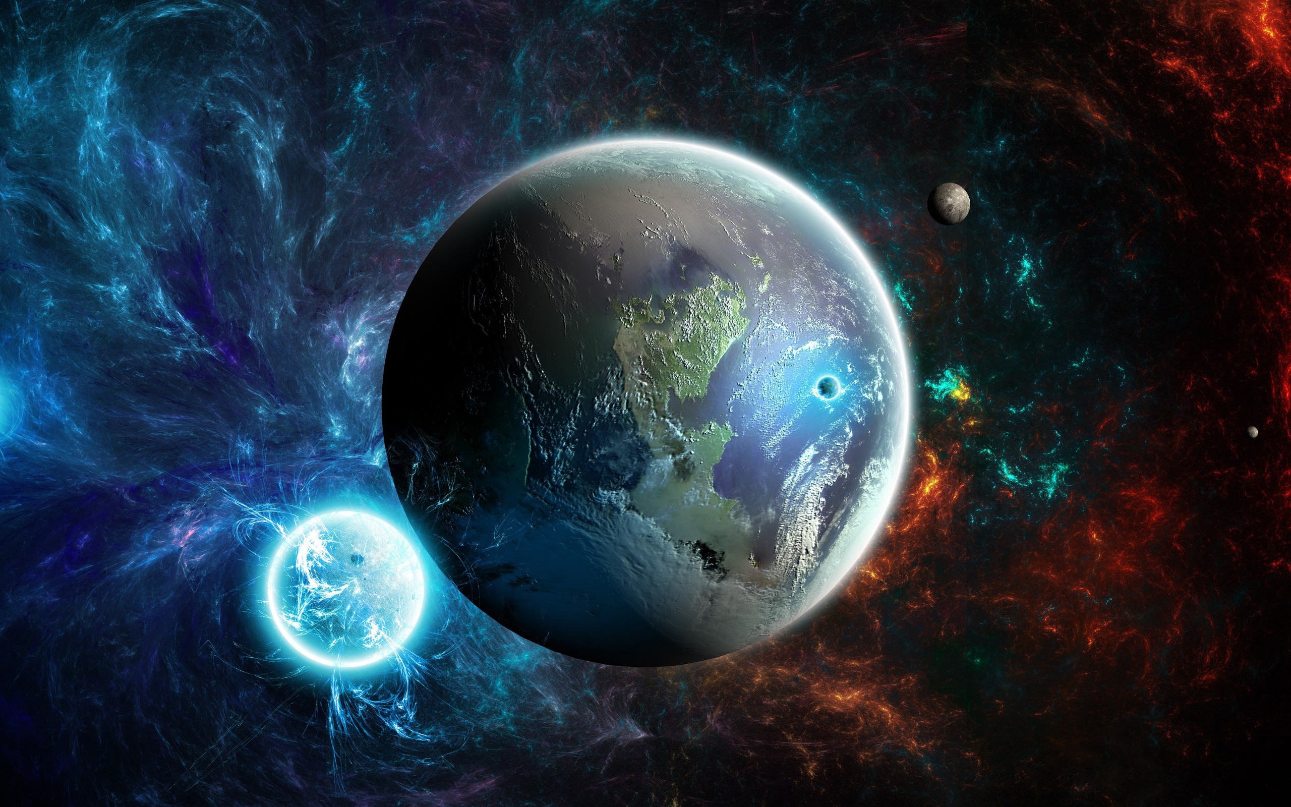 планеты, красочные, земля