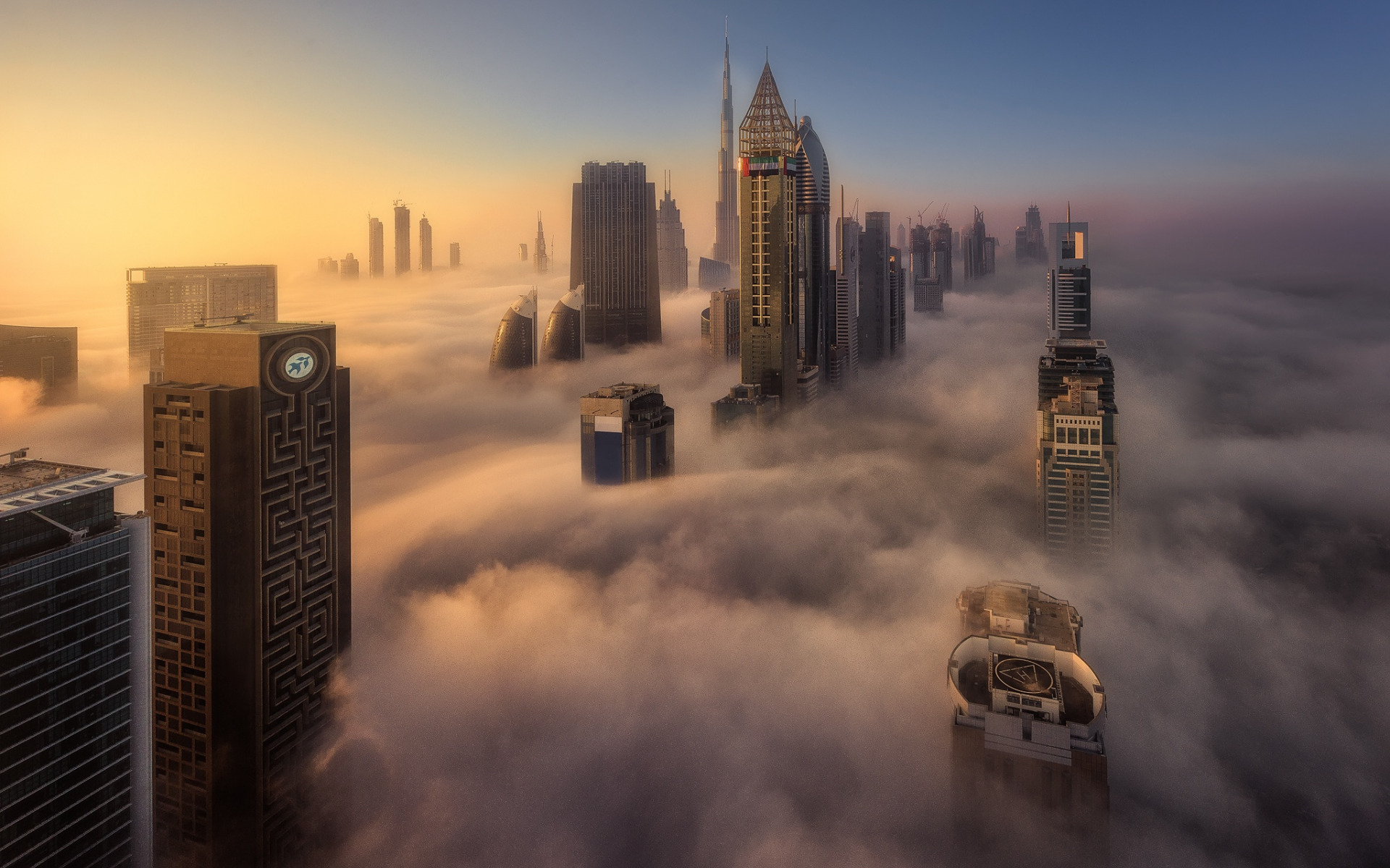 dubai, art, туман