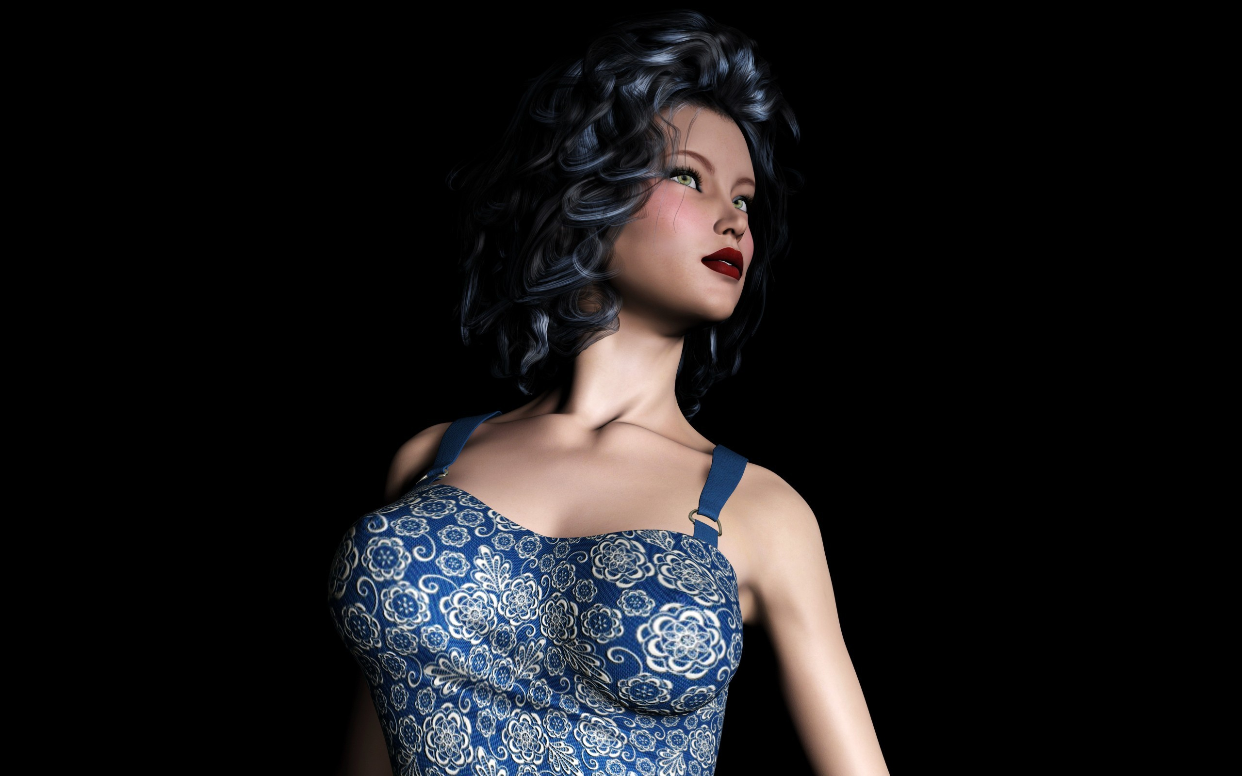 женщина в синем платье позирует для фото