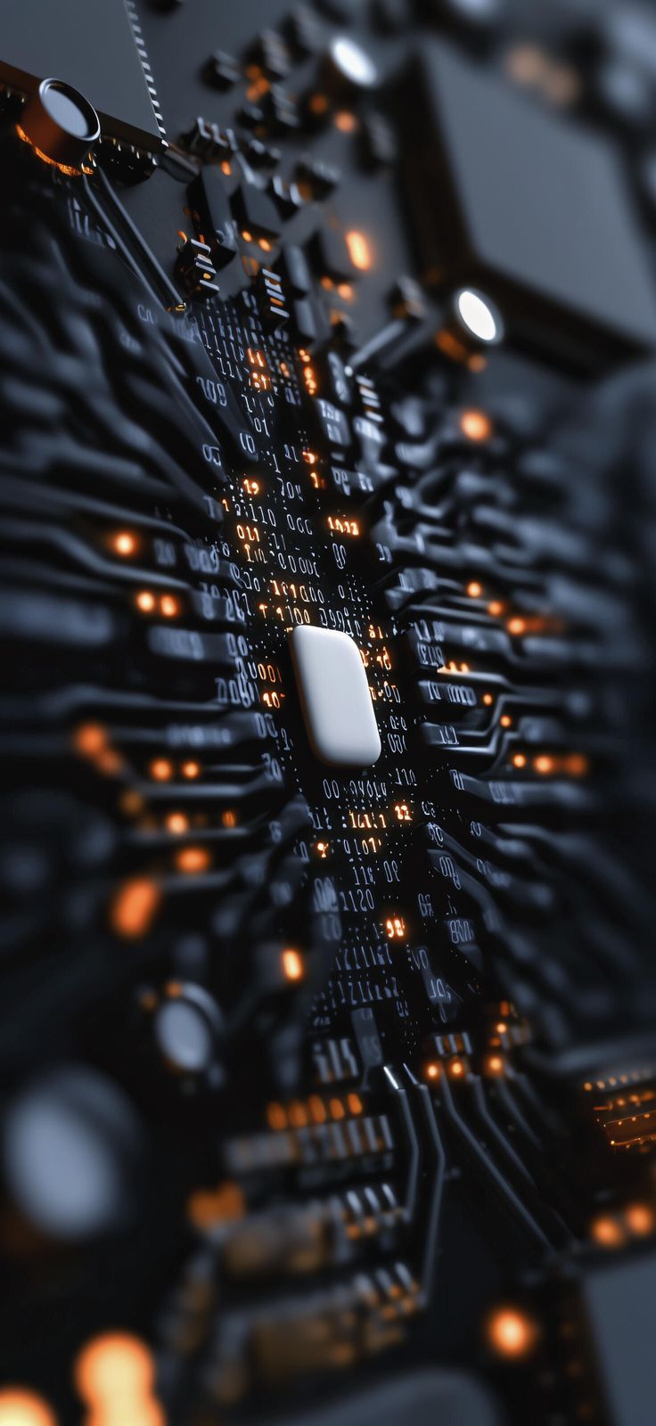 есть компьютерная плата с белой кнопкой на ней