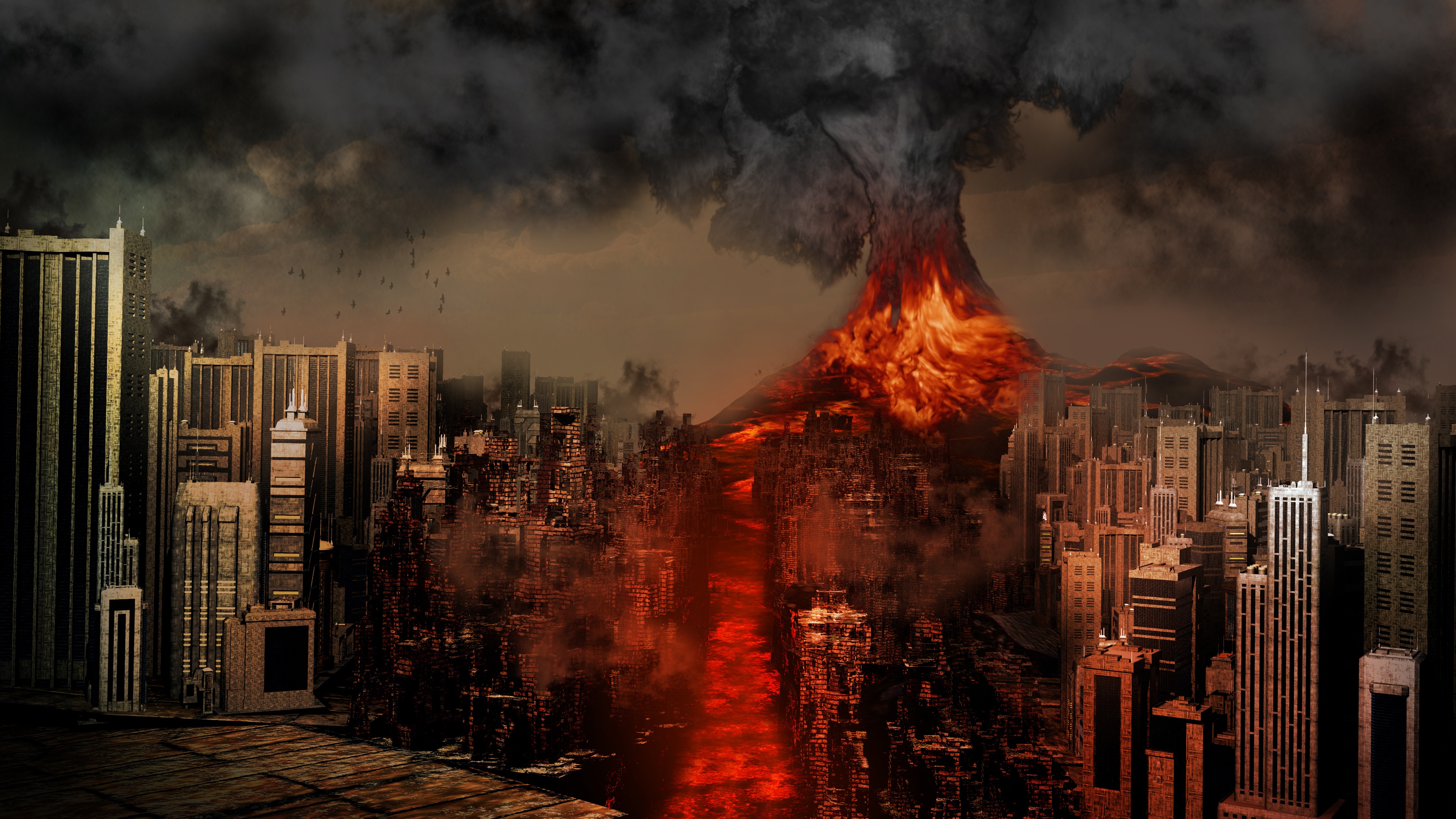 erupción, volcanes, volcán